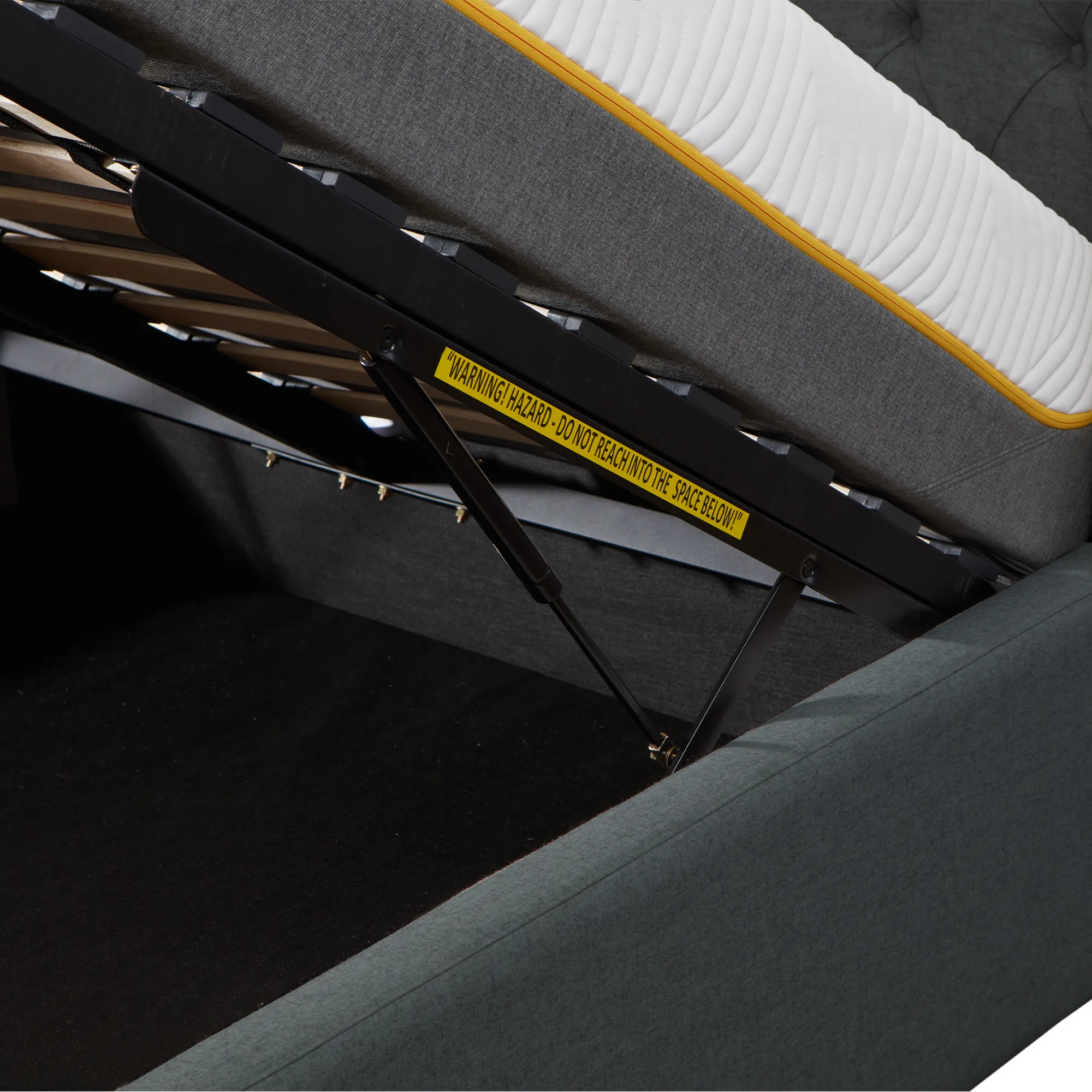 Tempur Holcot King Size Ottoman Bed - Black Fabric