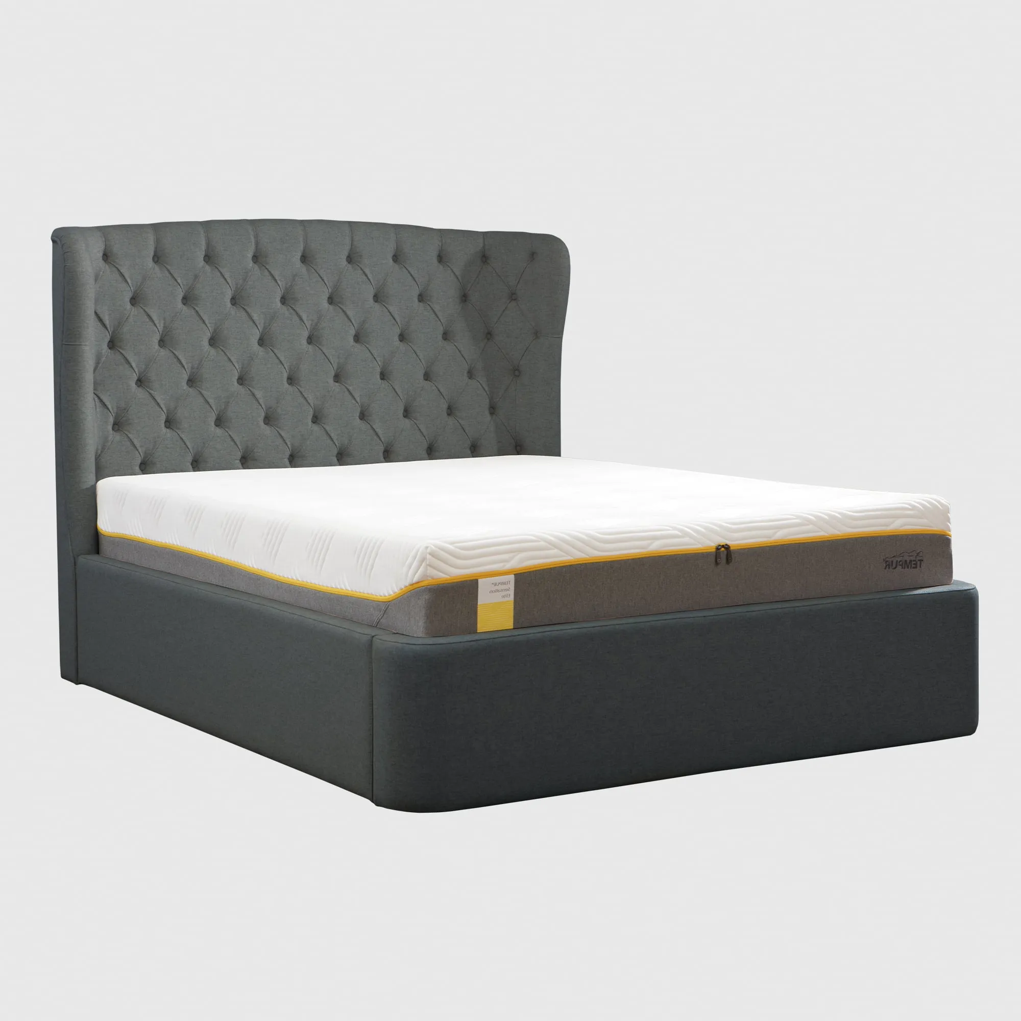 Tempur Holcot King Size Ottoman Bed - Black Fabric image