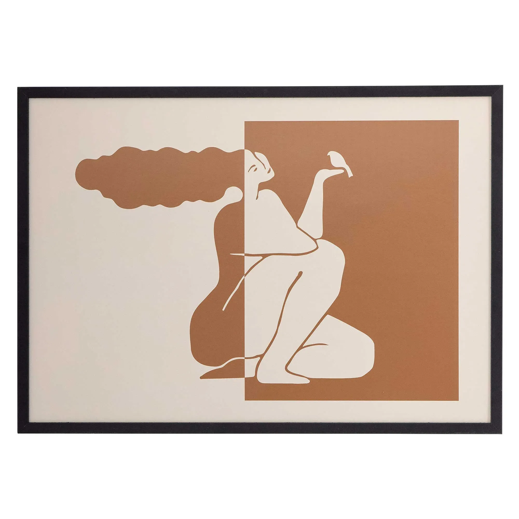 Terracotta Silhouette Square Print - Orange, Wood image