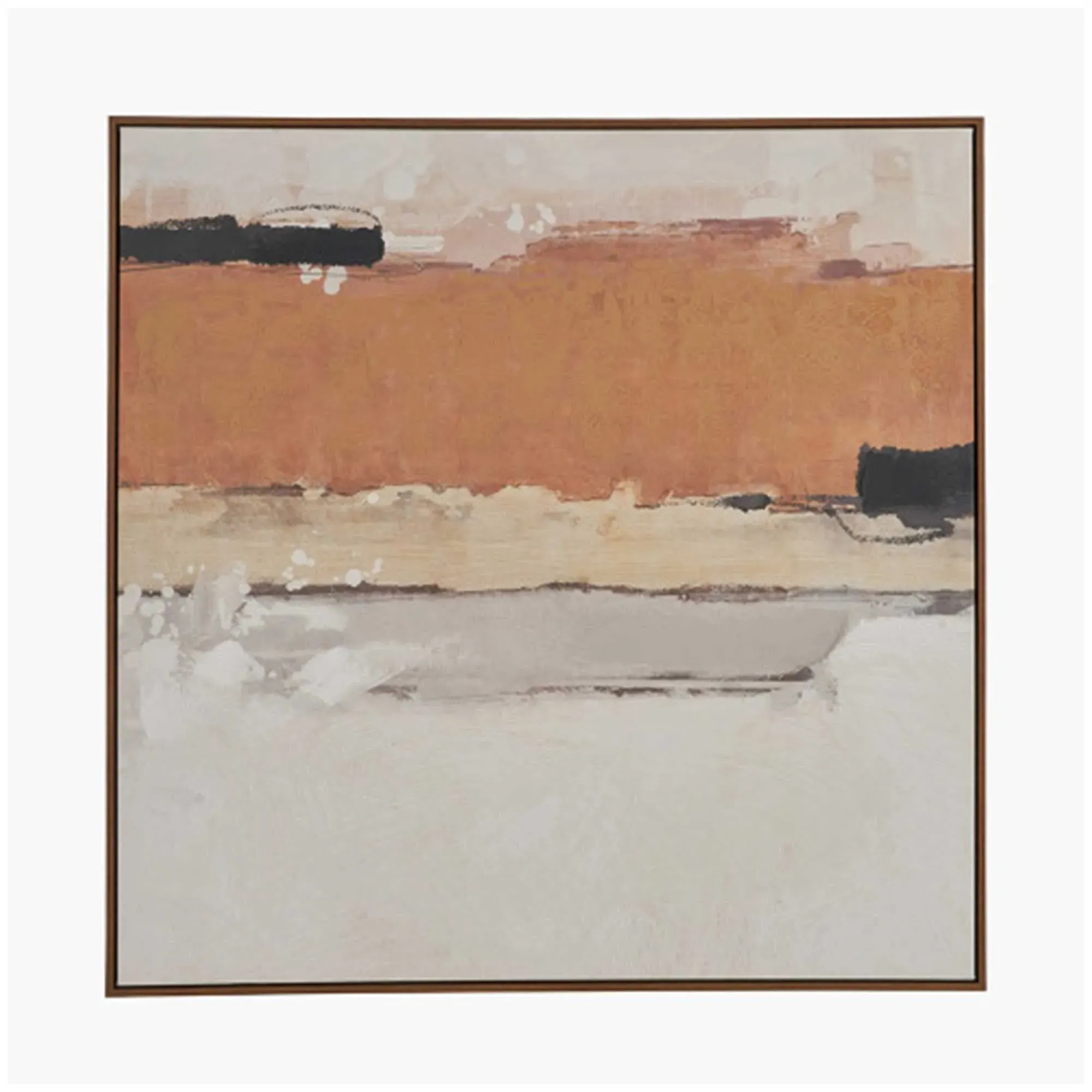 Terracotta Stripe Framed Canvas Print image