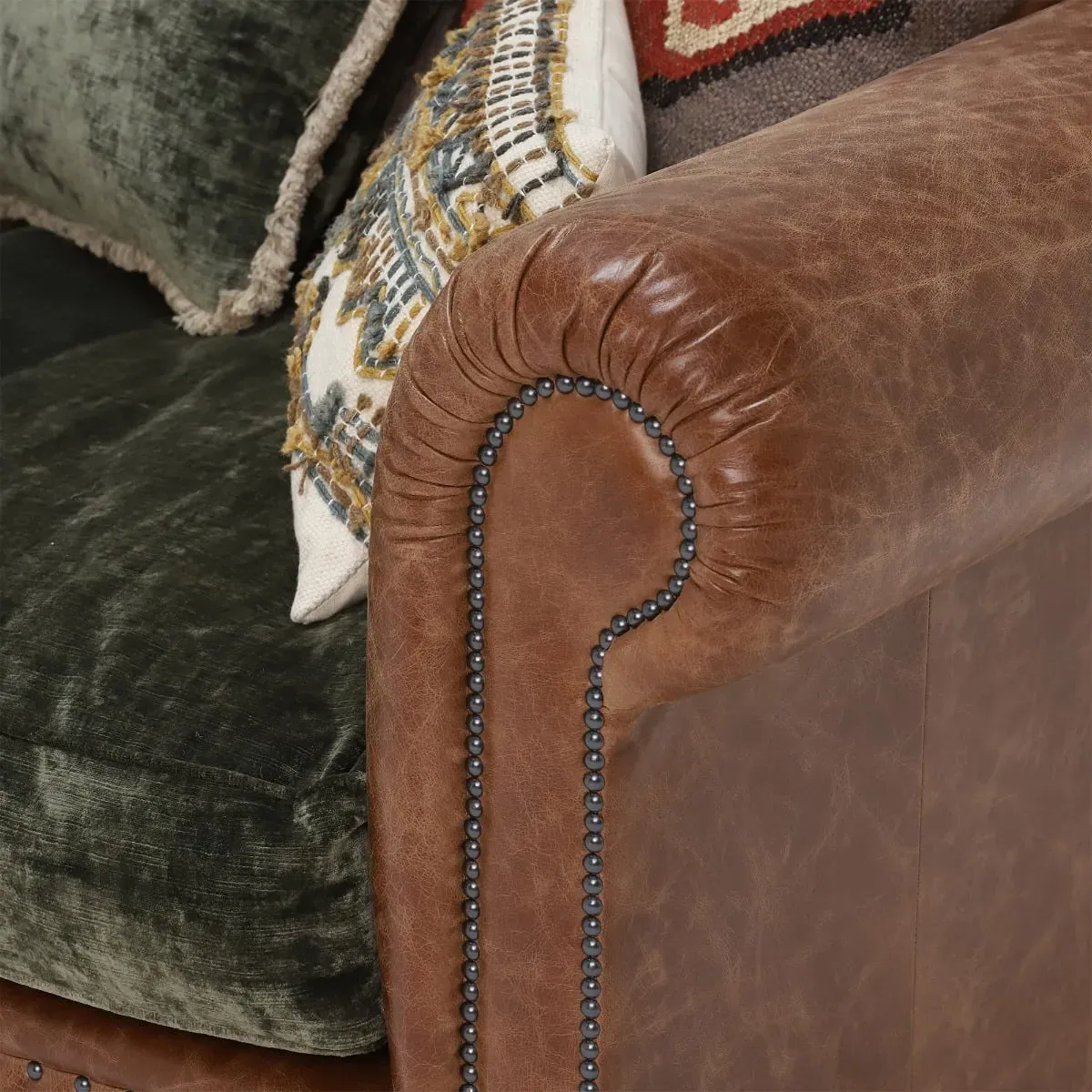 Tetrad Constable Grand Sofa - Galveston Bark Hide, Velvet