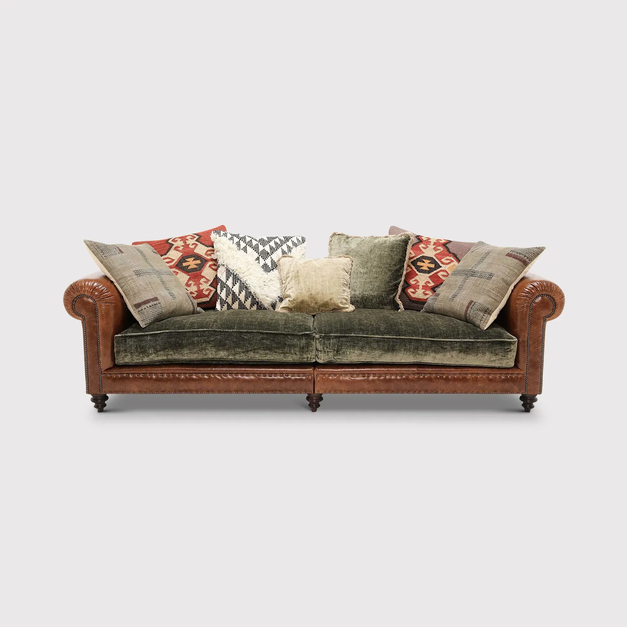 Tetrad Constable Grand Sofa - Galveston Bark Hide, Velvet