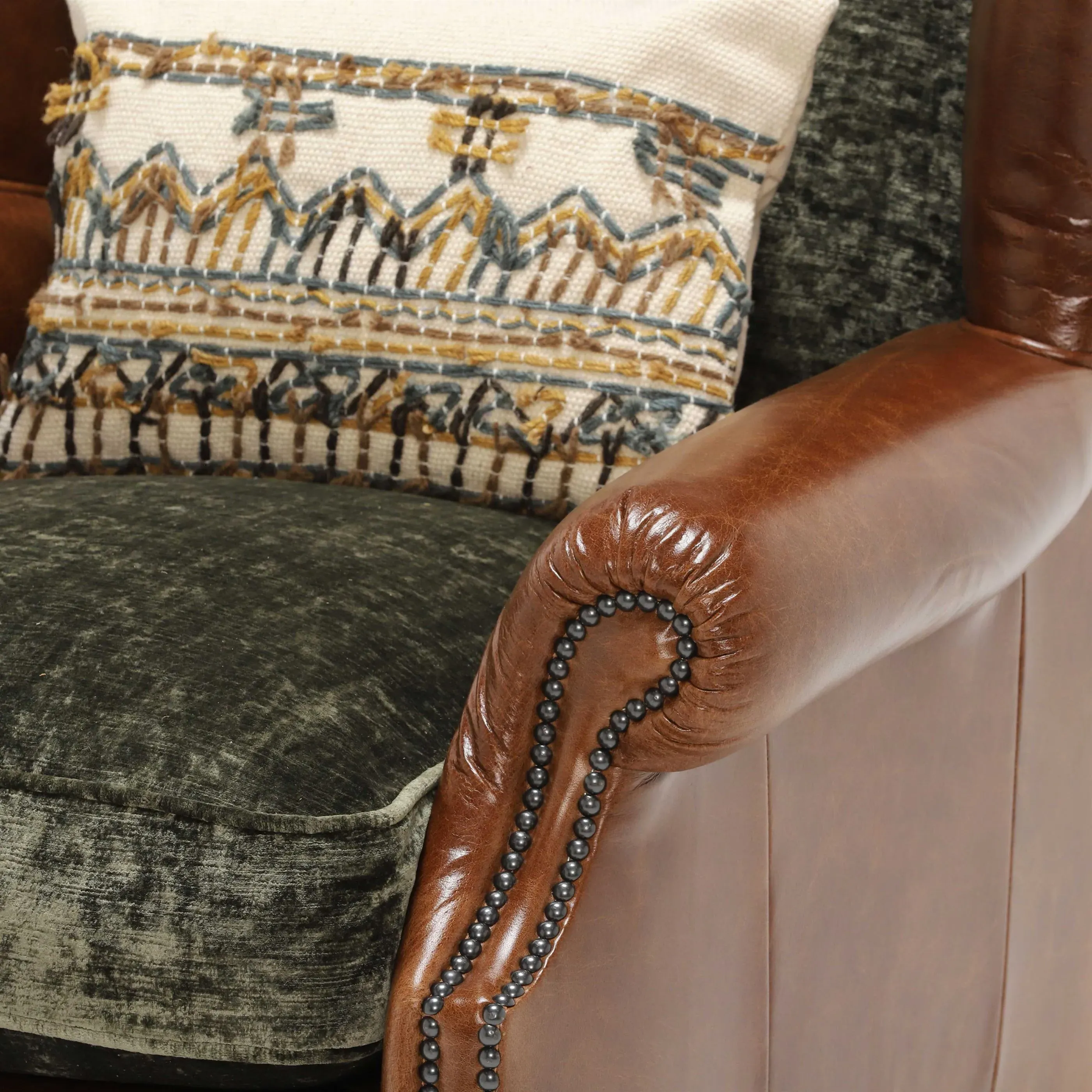 Tetrad Constable Wing Chair - Galveston Bark Hide, Velvet