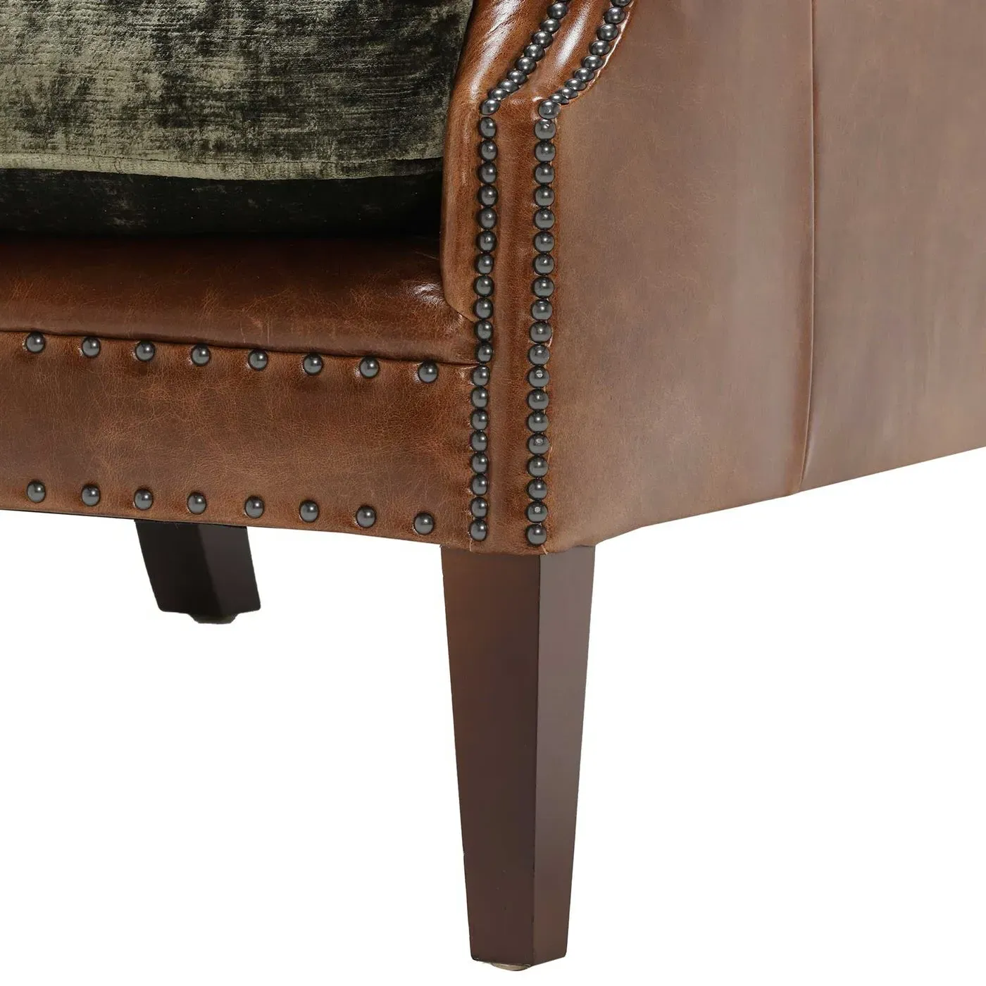 Tetrad Constable Wing Chair - Galveston Bark Hide, Velvet