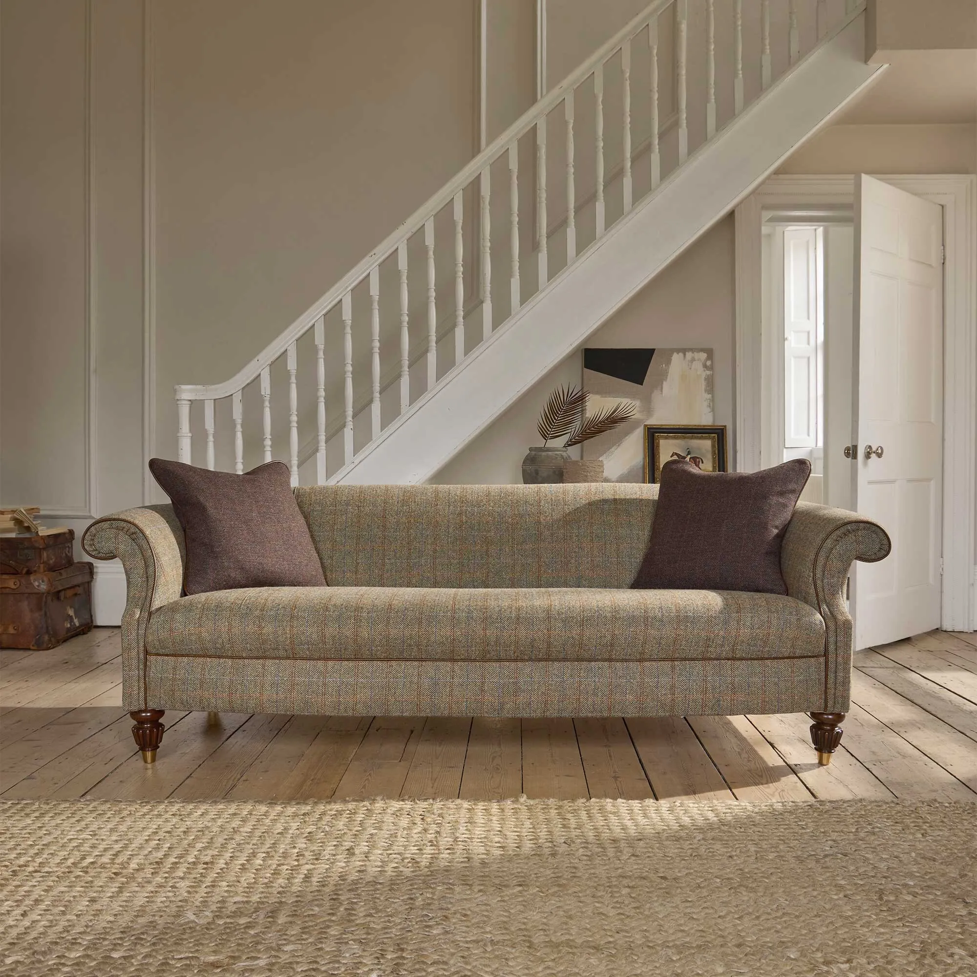 Tetrad Harris Tweed Bowmore Grand 3-Seater Sofa - Neutral