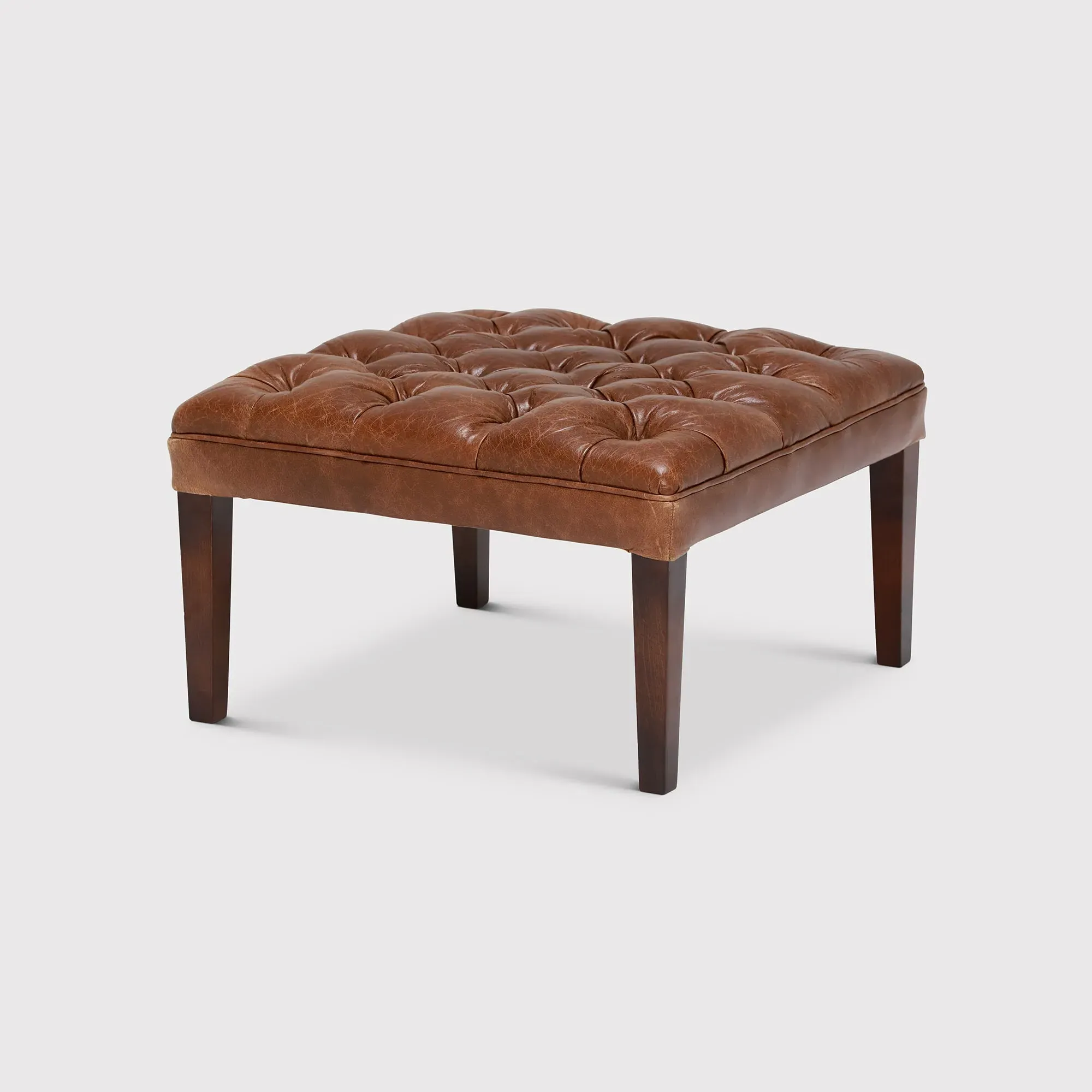 Tetrad Harris Tweed Mackenzie Stool - Brown, Leather