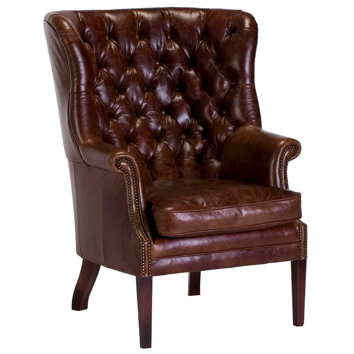 Tetrad Harris Tweed Mackenzie Wing Chair - Brown, Fabric