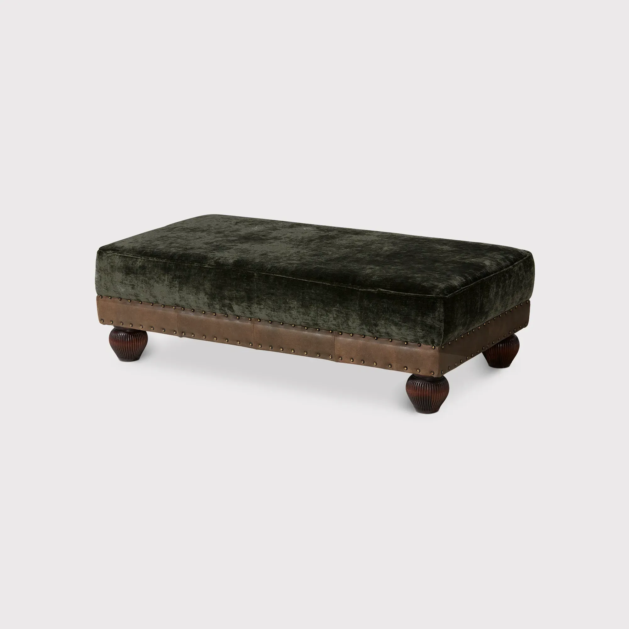 Tetrad Warwick Footstool - Brown, Fabric & Leather image