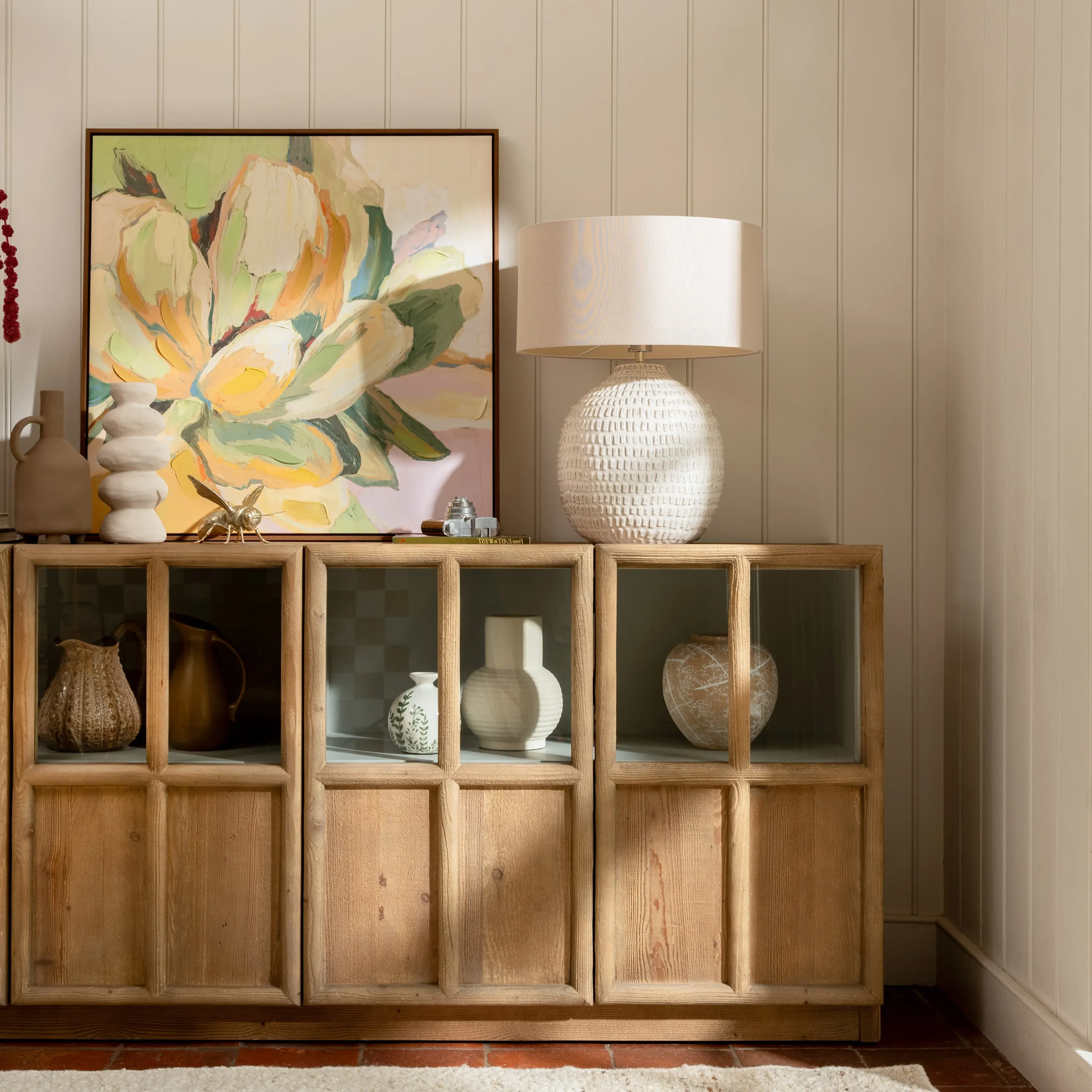 Textured Table Lamp - Neutral, Ceramic