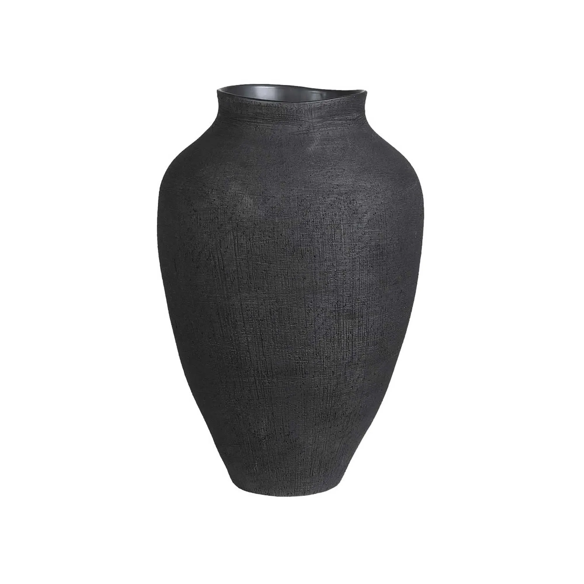 Textured Vase - Black, Stoneware