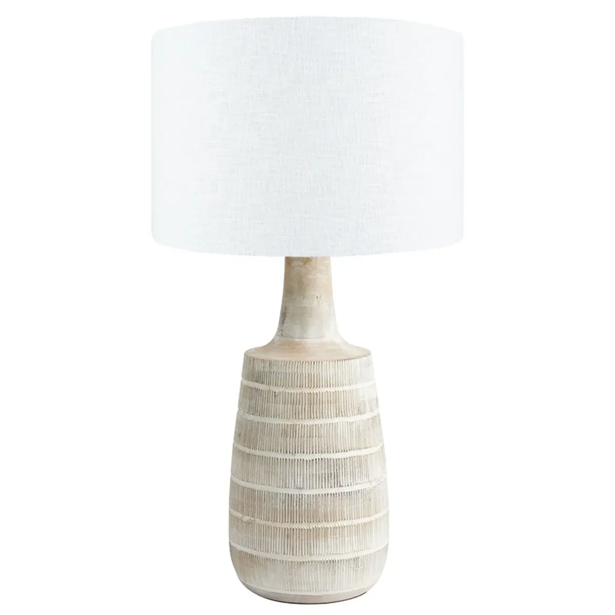 Textured Wood Table Lamp - Ceramic