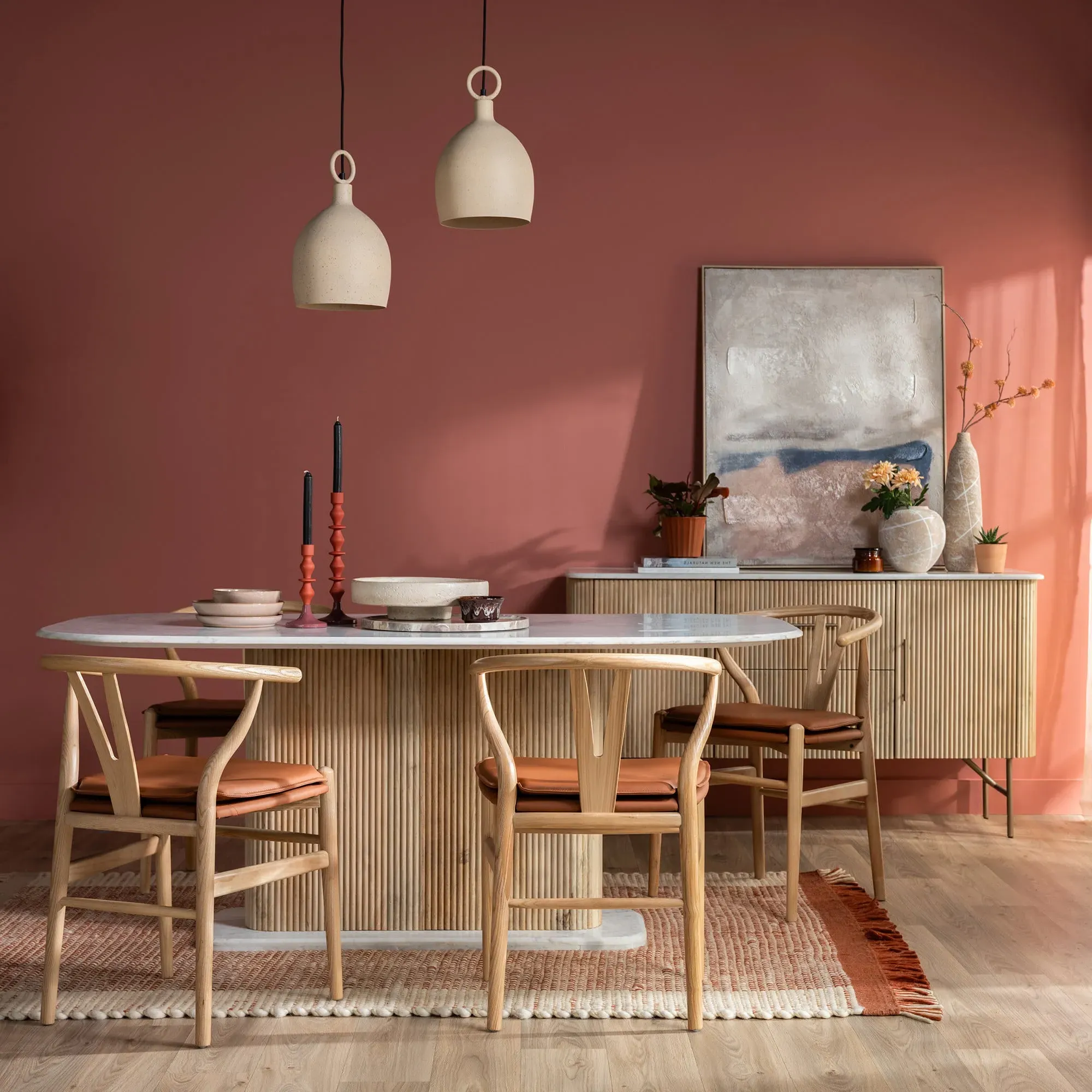 Thoren Dining Chair - Brown, Faux Leather alternate view