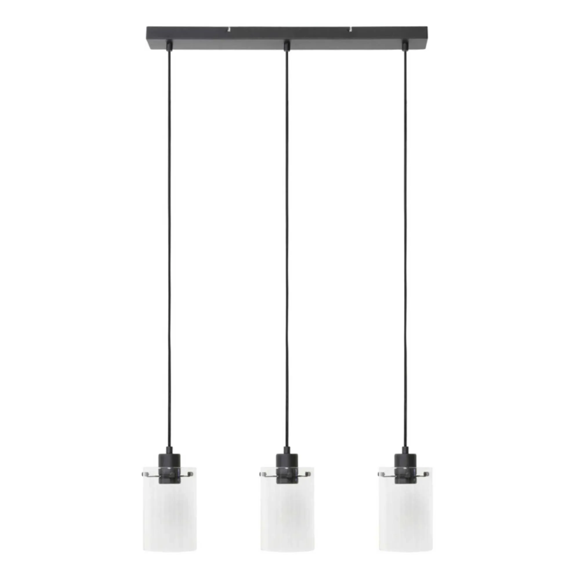 Three Drop Pendant Light - Black, Glass