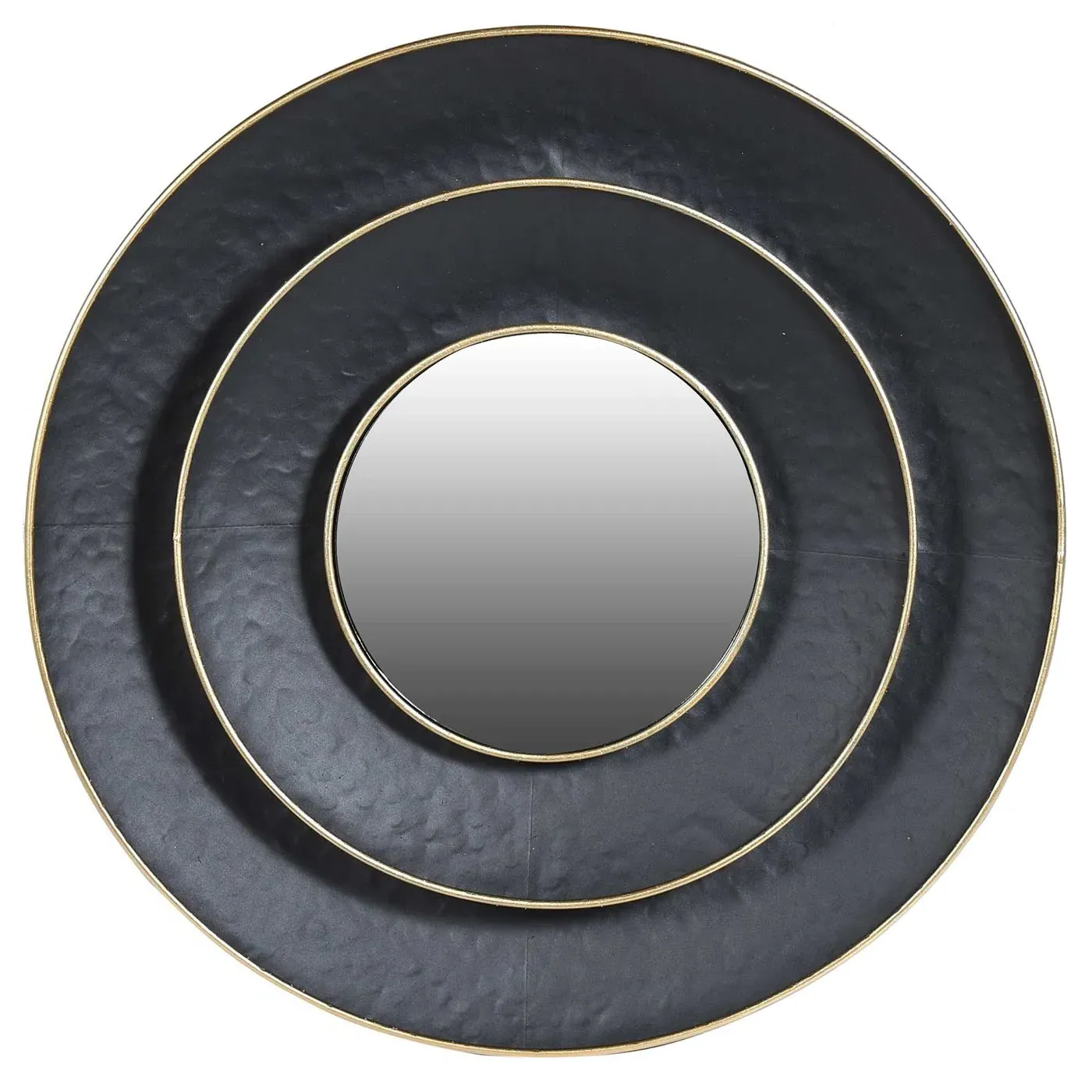 Tiered Round Mirror - Black, Wood image