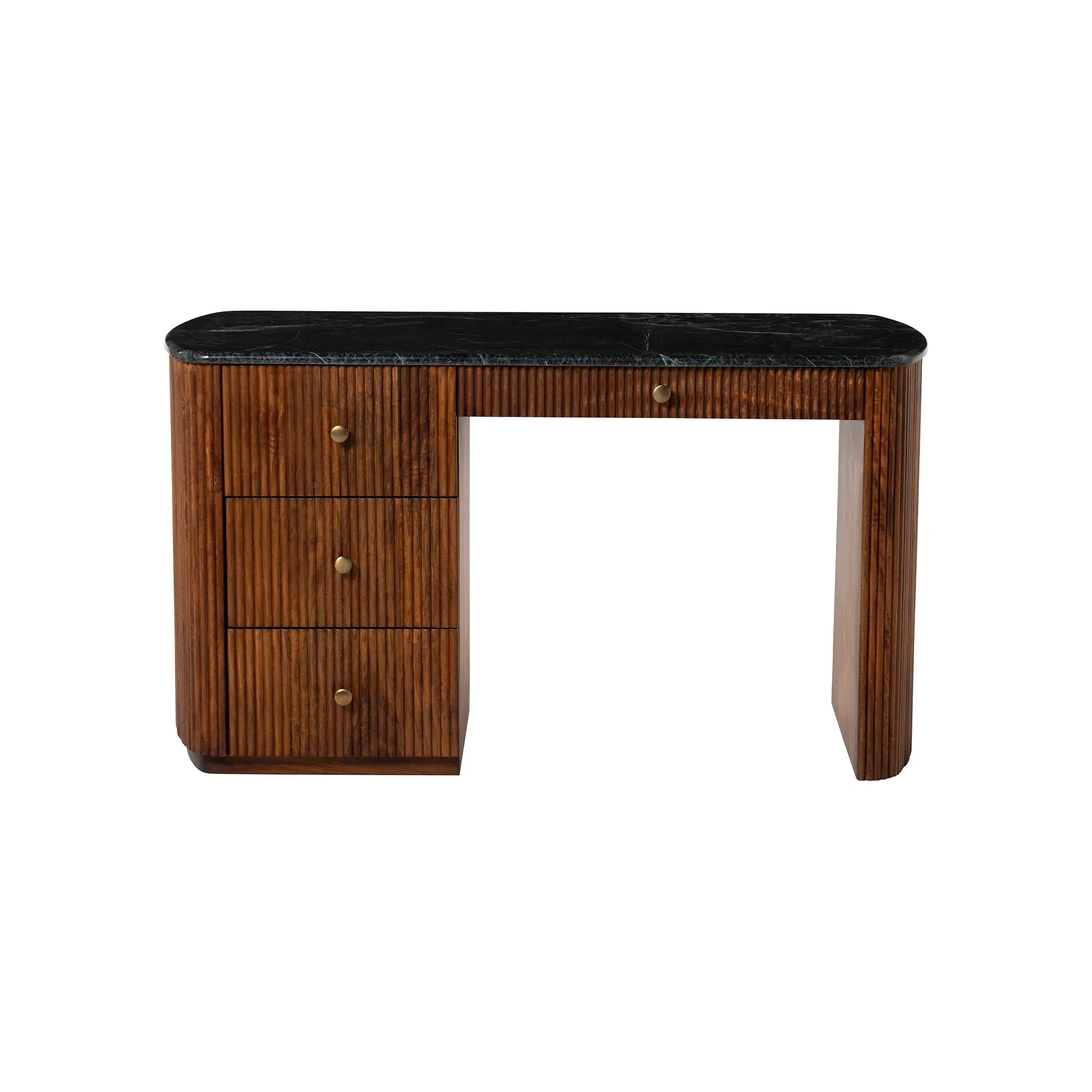 Tigris Desk with Drawer - Brown, Mango Wood