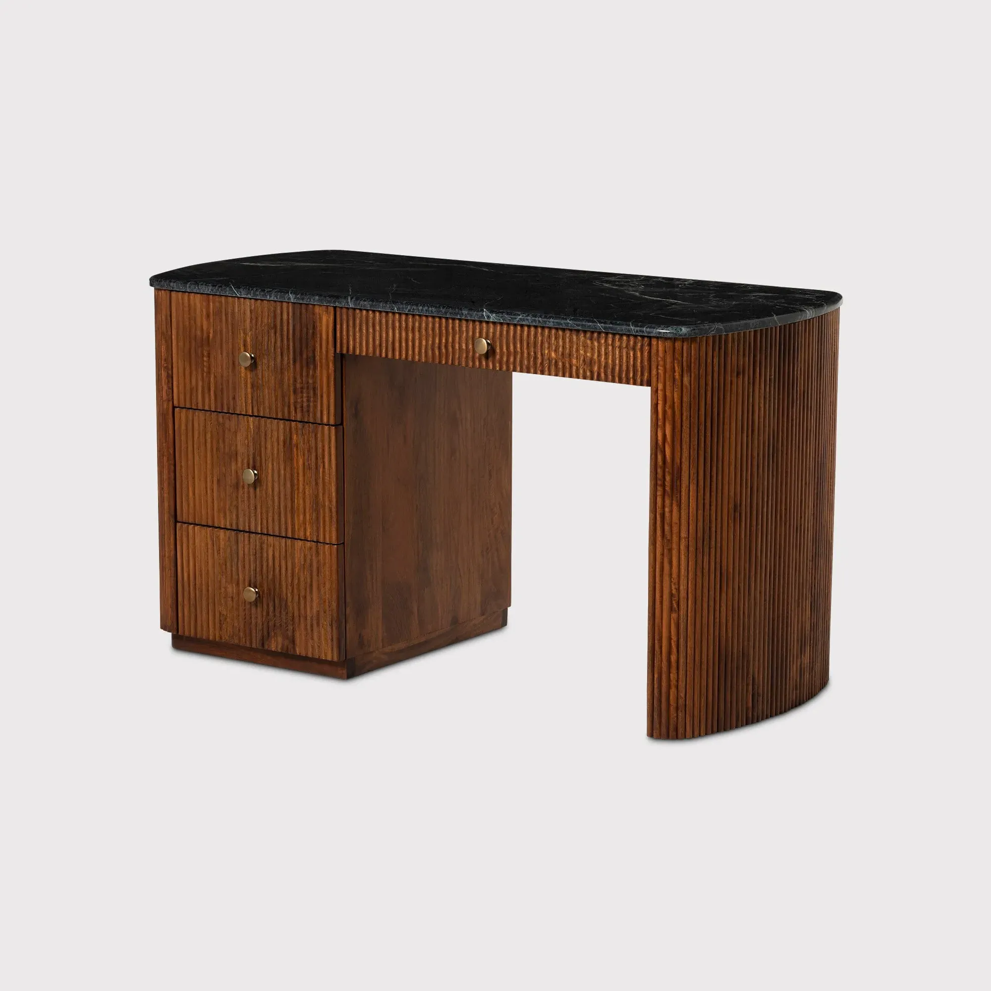 Tigris Desk with Drawer - Brown, Mango Wood