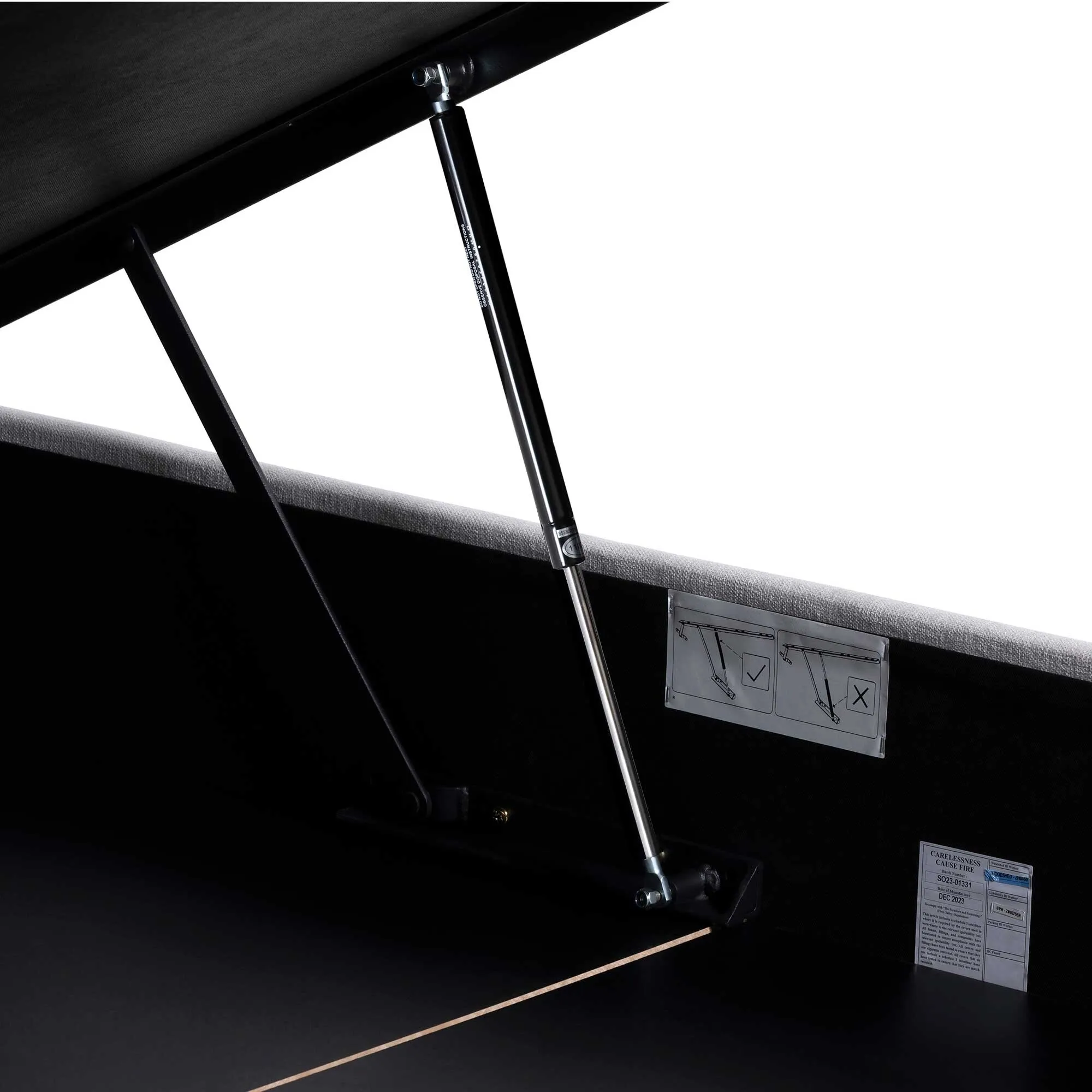 Tilbury Double Bed Frame with Curved Headboard - Grey