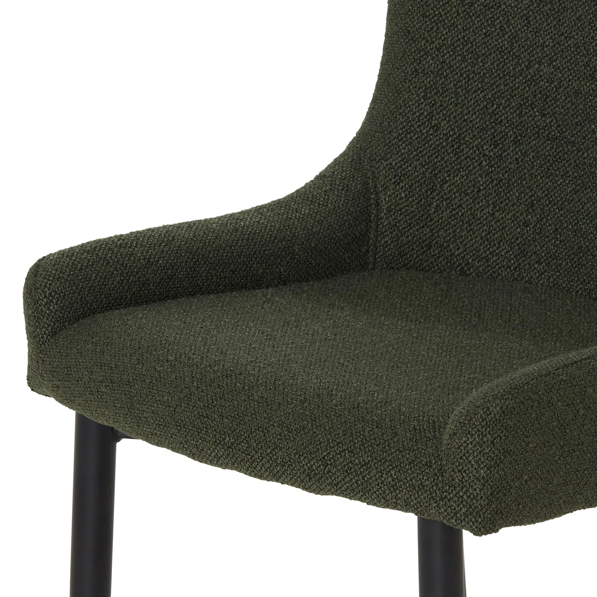 Timmins Dining Chair - Green, Boucle