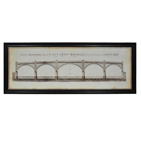 Timothy Oulton Architectural Iron Bridge Small Wall Art - Black, Wood product