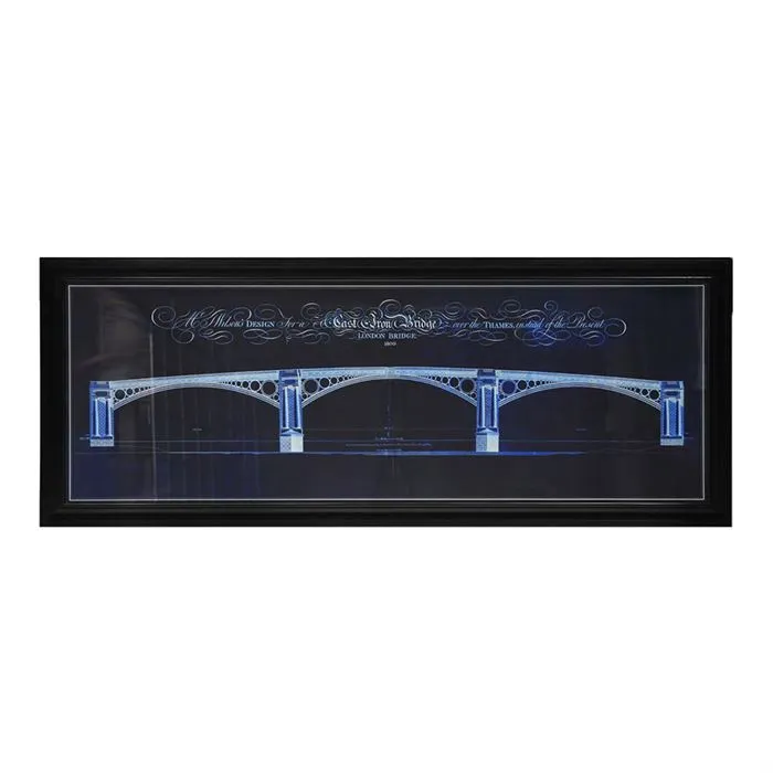 Timothy Oulton Architectural London Bridge Small Wall Art - Blueprint, Wood product