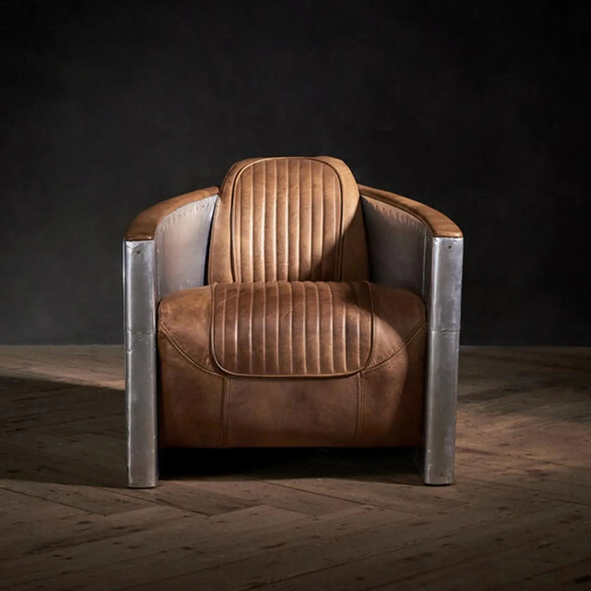 Timothy Oulton Aviator Tomcat Armchair - Brown, Leather