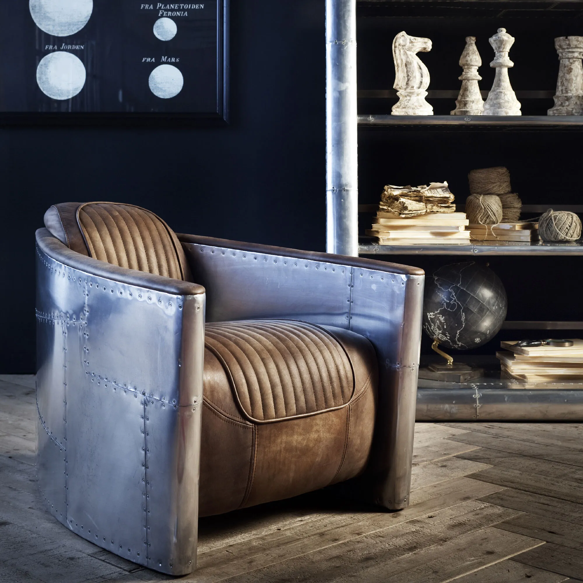 Timothy Oulton Aviator Tomcat Armchair - Brown, Leather