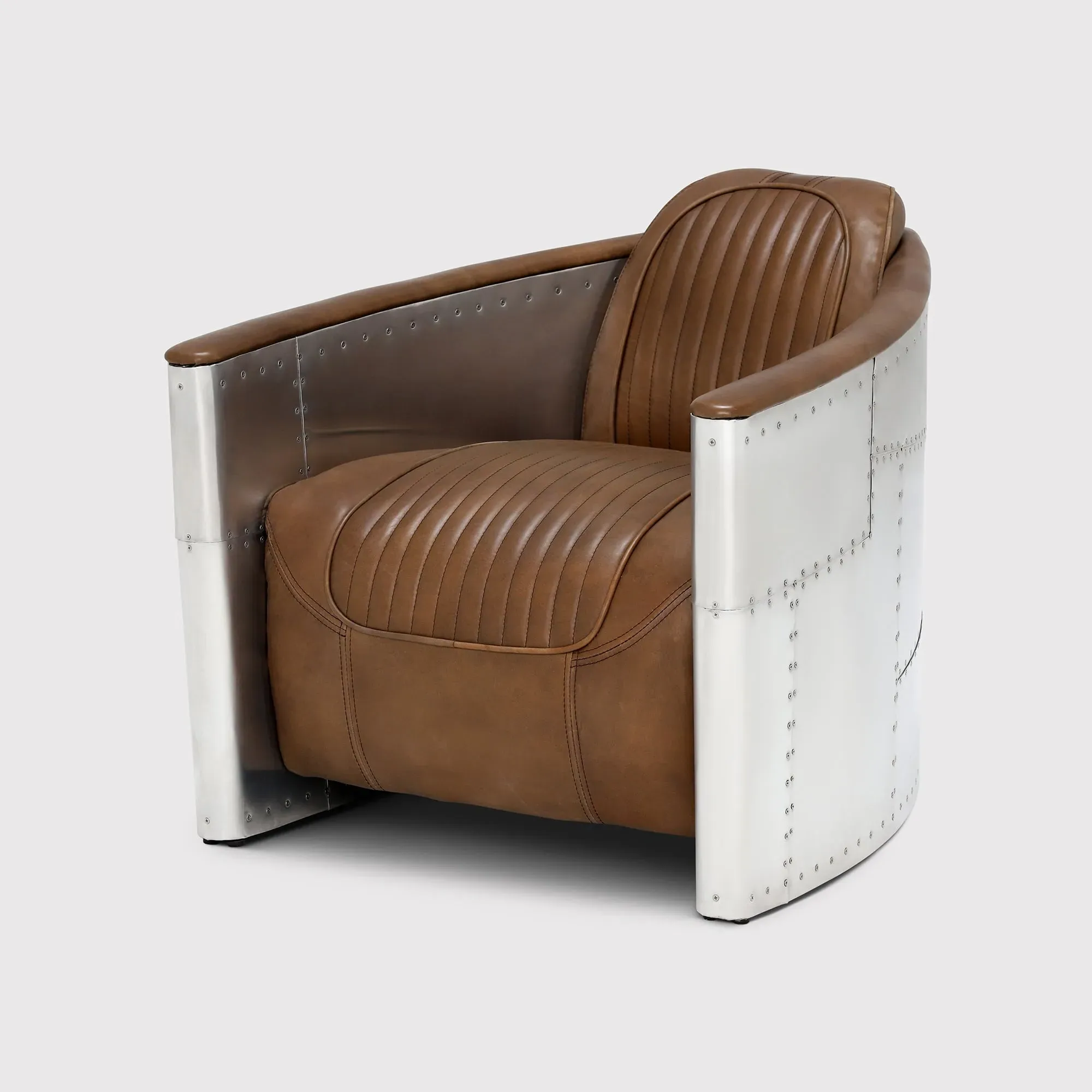 Timothy Oulton Aviator Tomcat Armchair - Brown, Leather