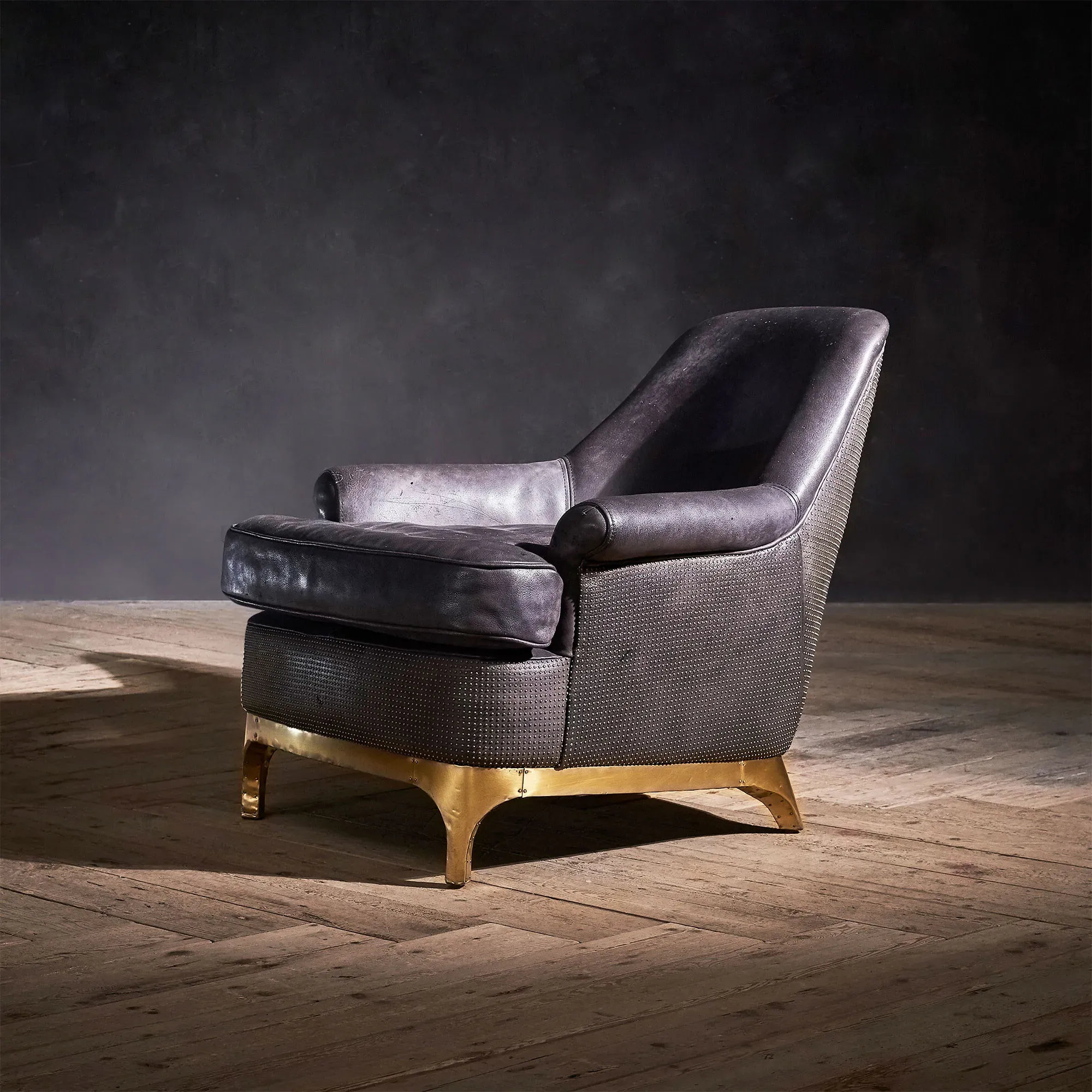 Timothy Oulton Bastille Armchair - Black Leather