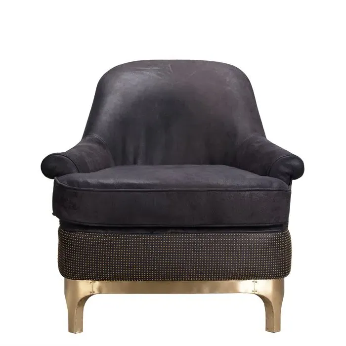 Timothy Oulton Bastille Armchair - Black Leather