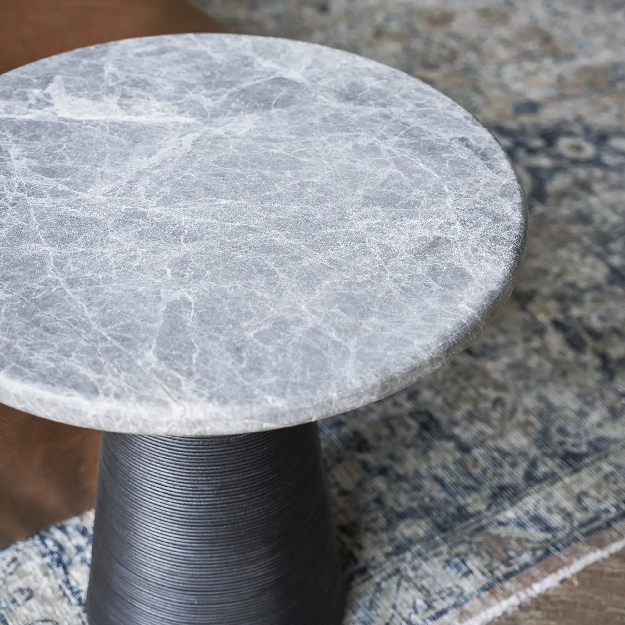 Timothy Oulton Bootlace Round Side Table - Marble