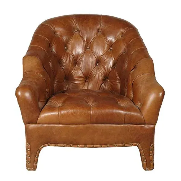 Timothy Oulton Branco Tub Chair - Brown, Leather