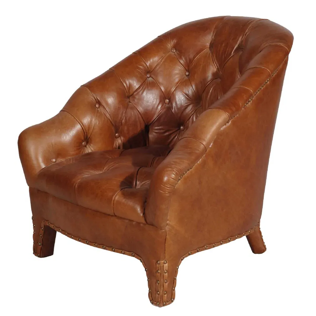 Timothy Oulton Branco Tub Chair - Brown, Leather