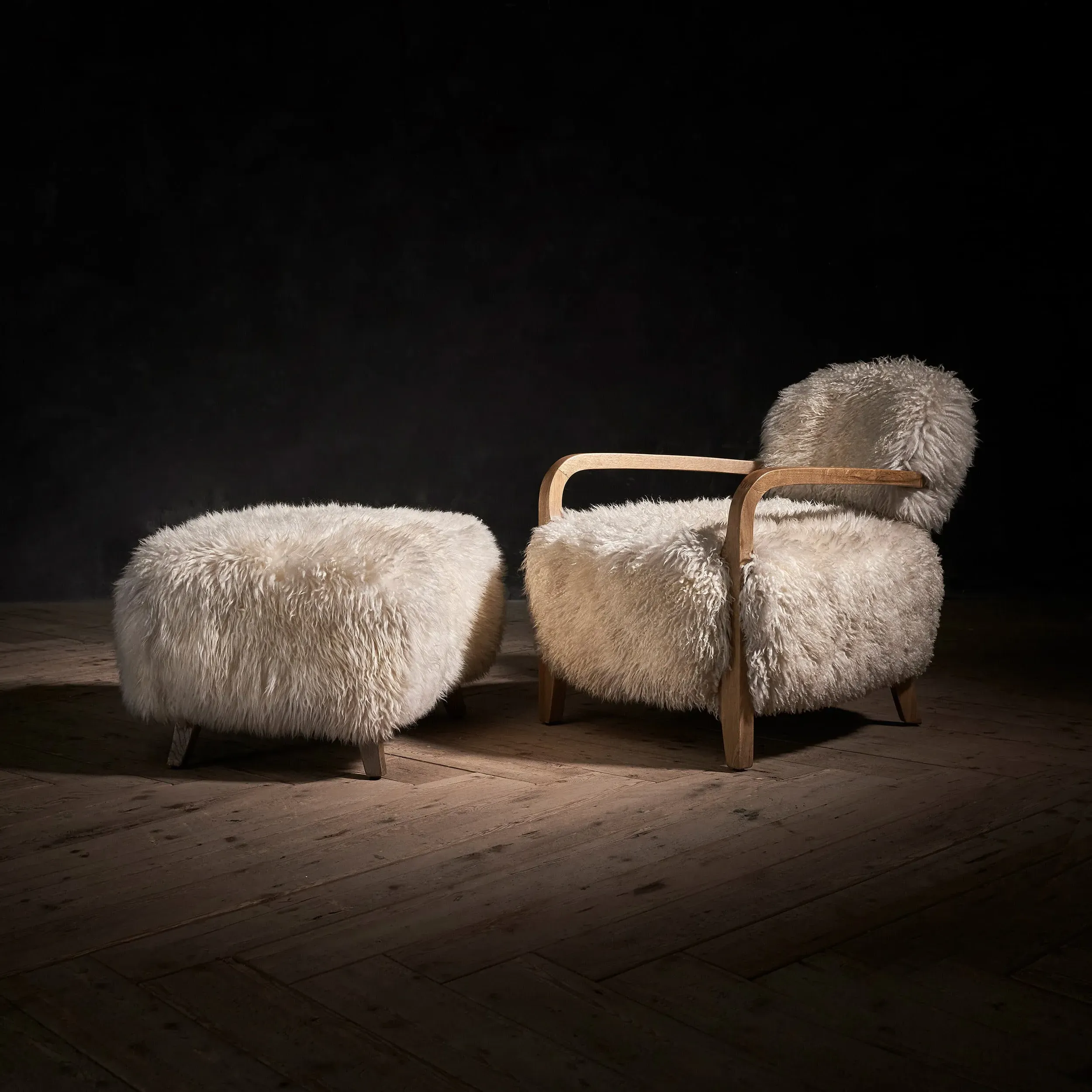 Timothy Oulton Cabana Footstool - Neutral, Sheepskin