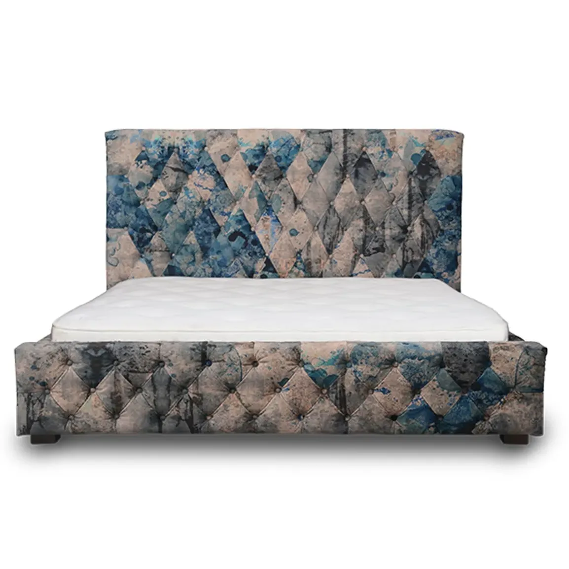 Timothy Oulton Cambridge Super King Bed Frame - Blue, Velvet