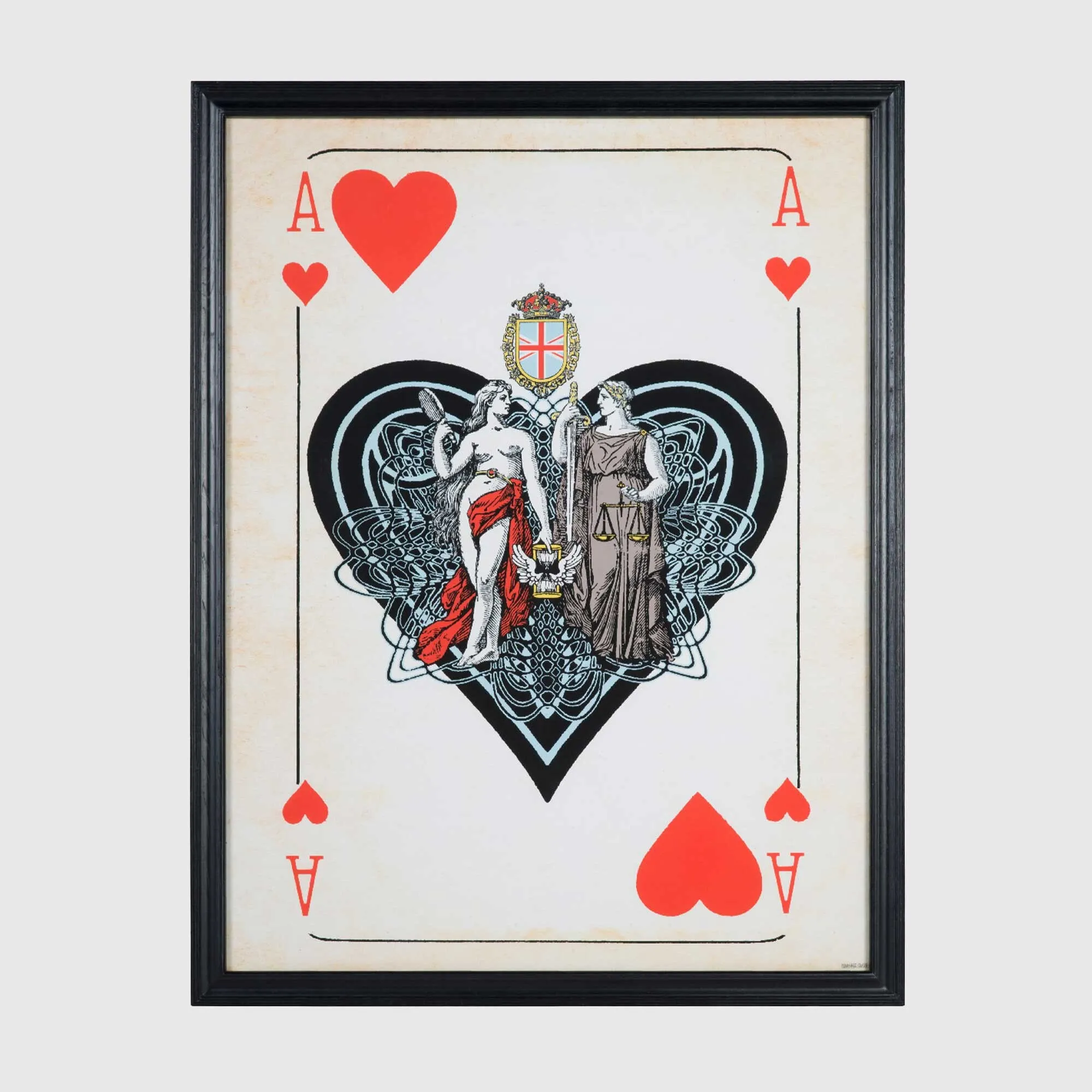Timothy Oulton Cards Aces Hearts Square Art Print - Black image