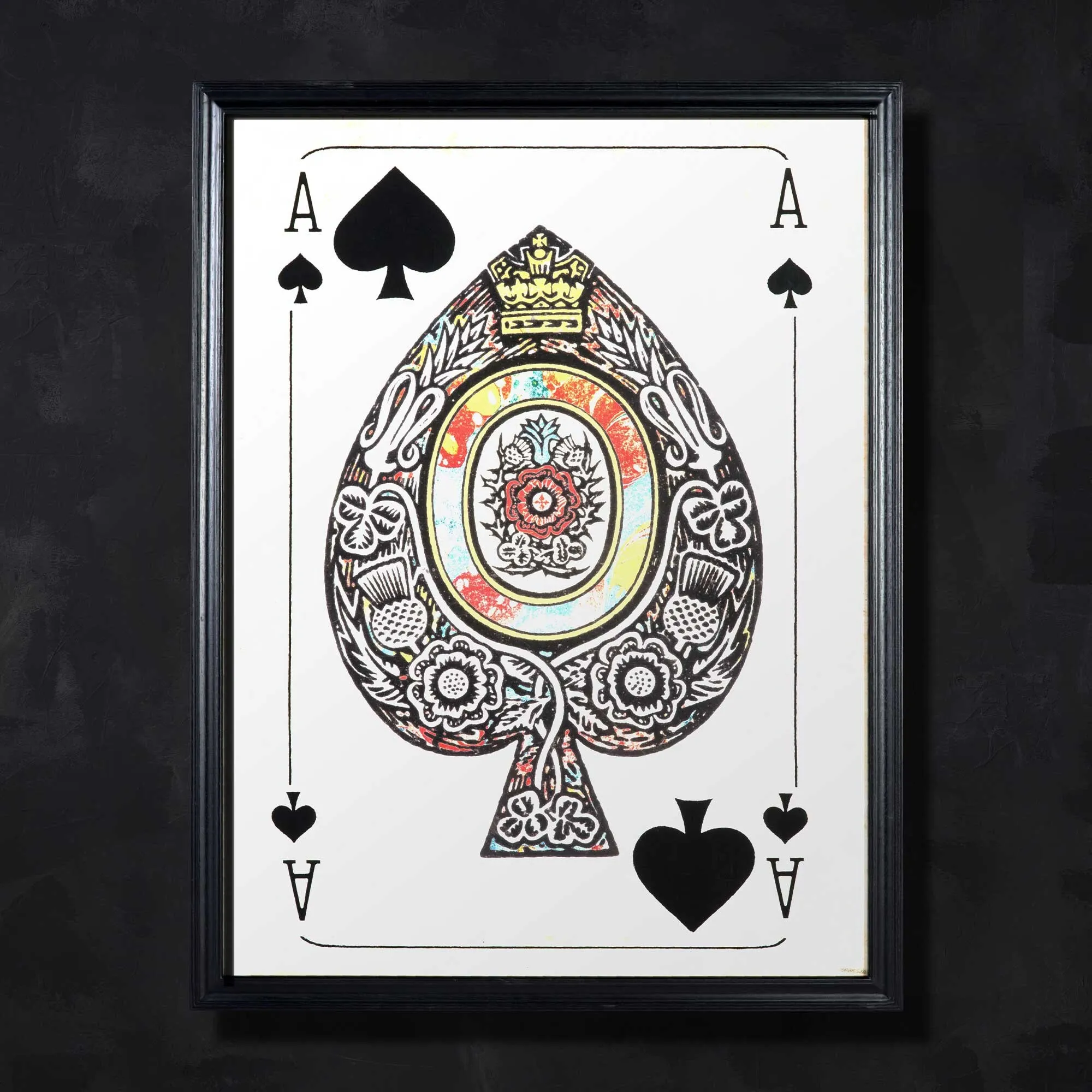 Timothy Oulton Cards Aces Spades Square Art Print - Black