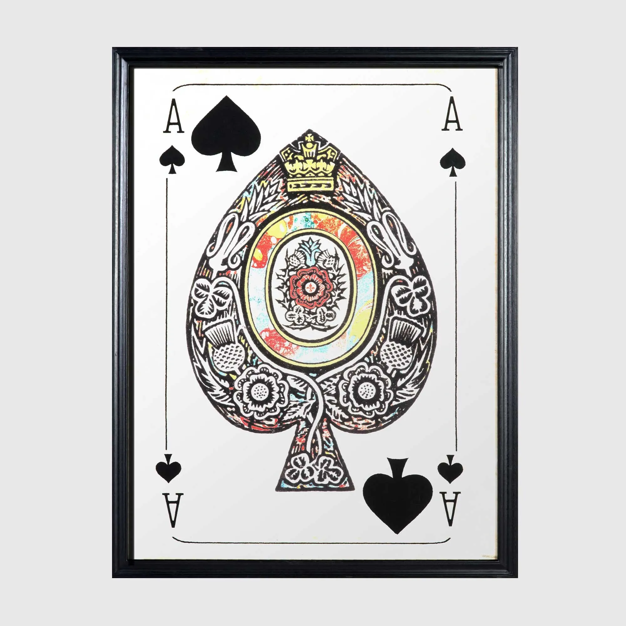 Timothy Oulton Cards Aces Spades Square Art Print - Black image