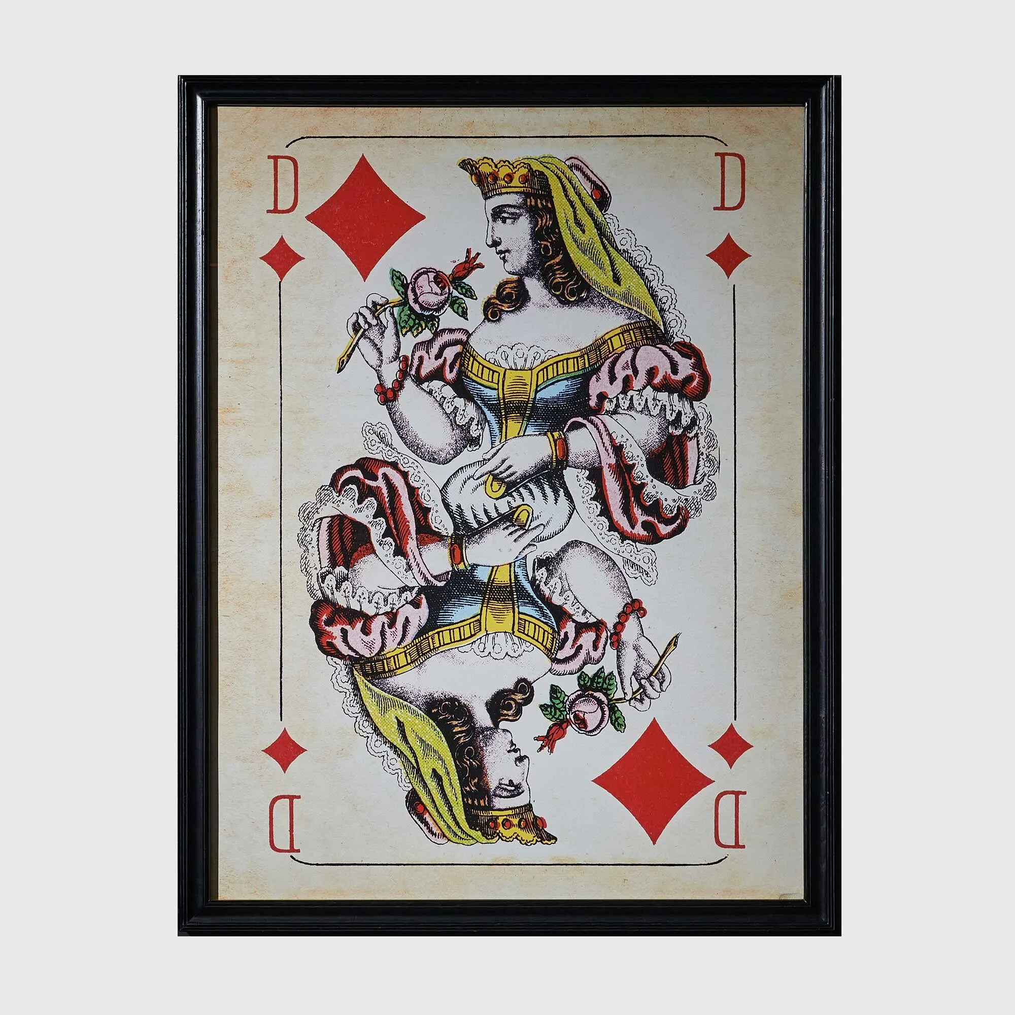 Timothy Oulton Cards Dame Diamonds Wall Art - Red, Wood