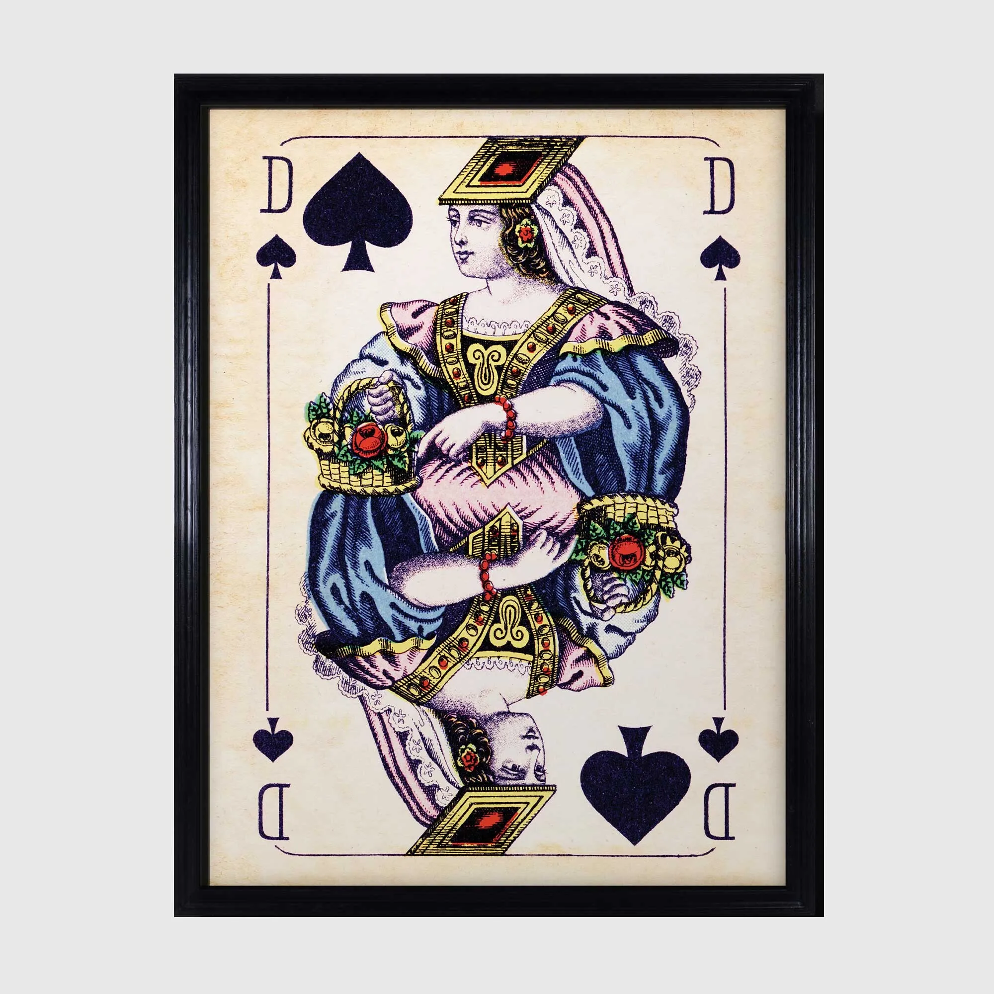 Timothy Oulton Cards Dame Spades Wall Art - Black, Wood