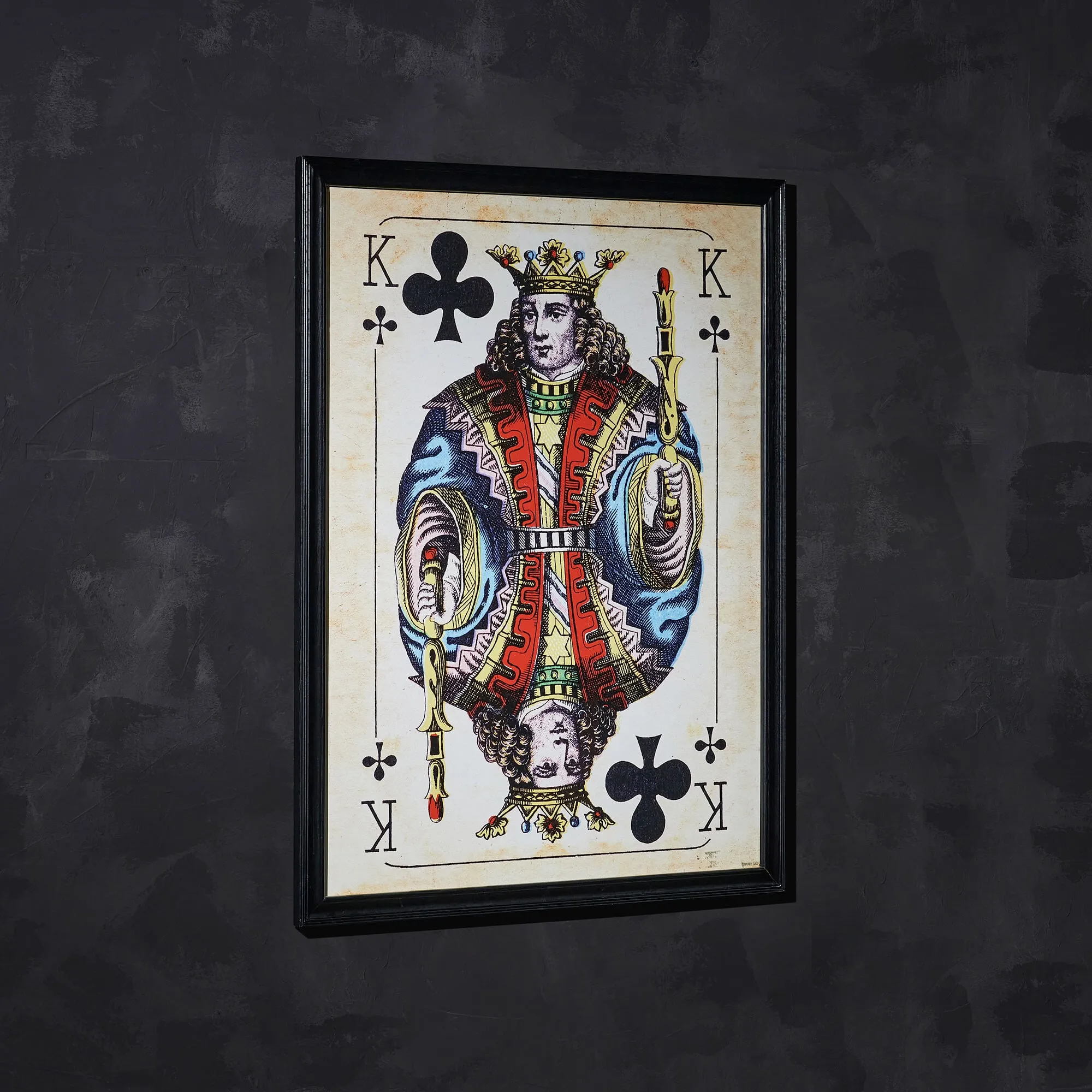 Timothy Oulton Cards Konig Clubs Wall Art - Black, Wood