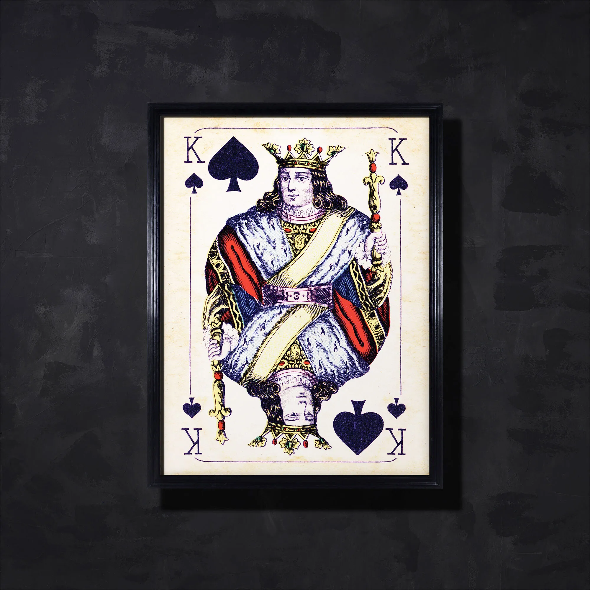 Timothy Oulton Cards Konig Spades Wall Art - Black, Wood