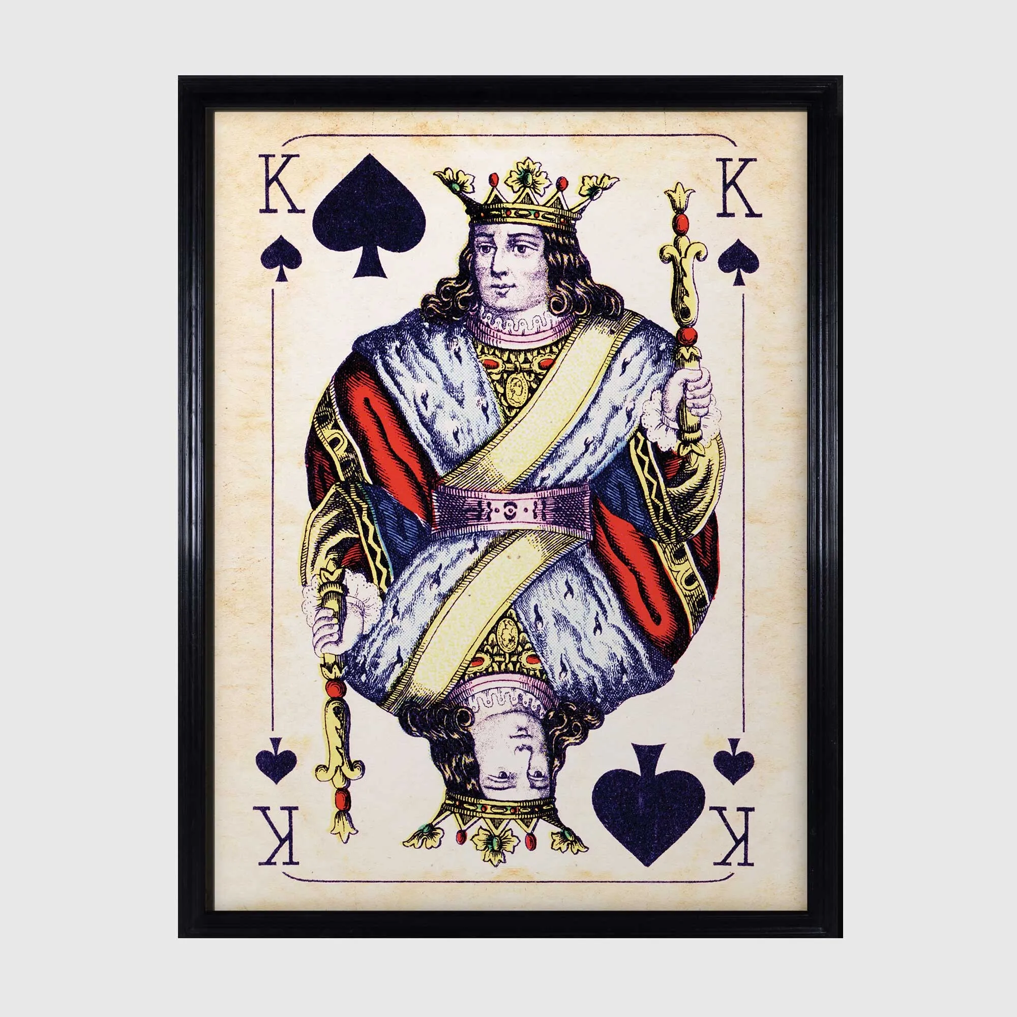 Timothy Oulton Cards Konig Spades Wall Art - Black, Wood