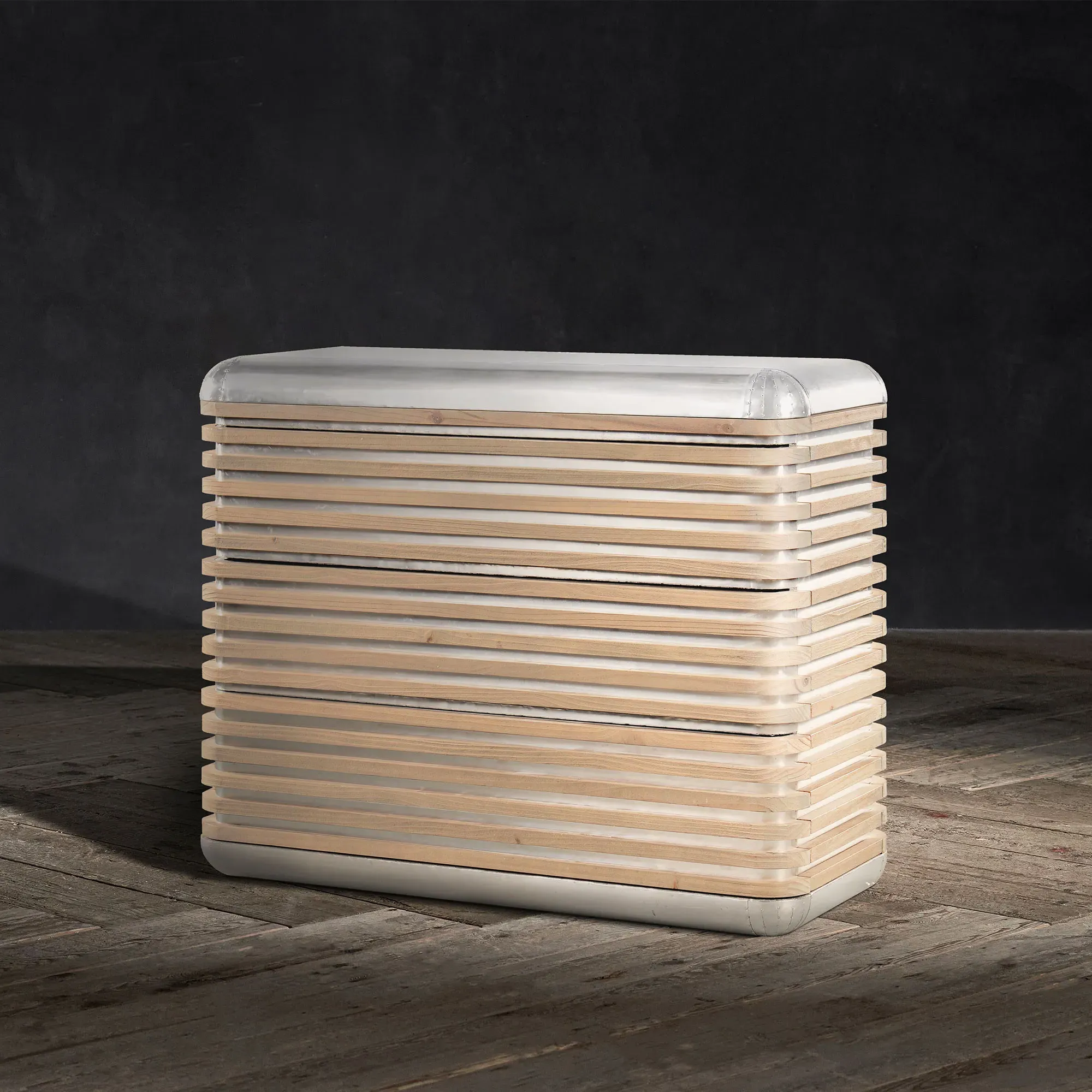 Timothy Oulton Castaway Large Chest of Drawers - Silver