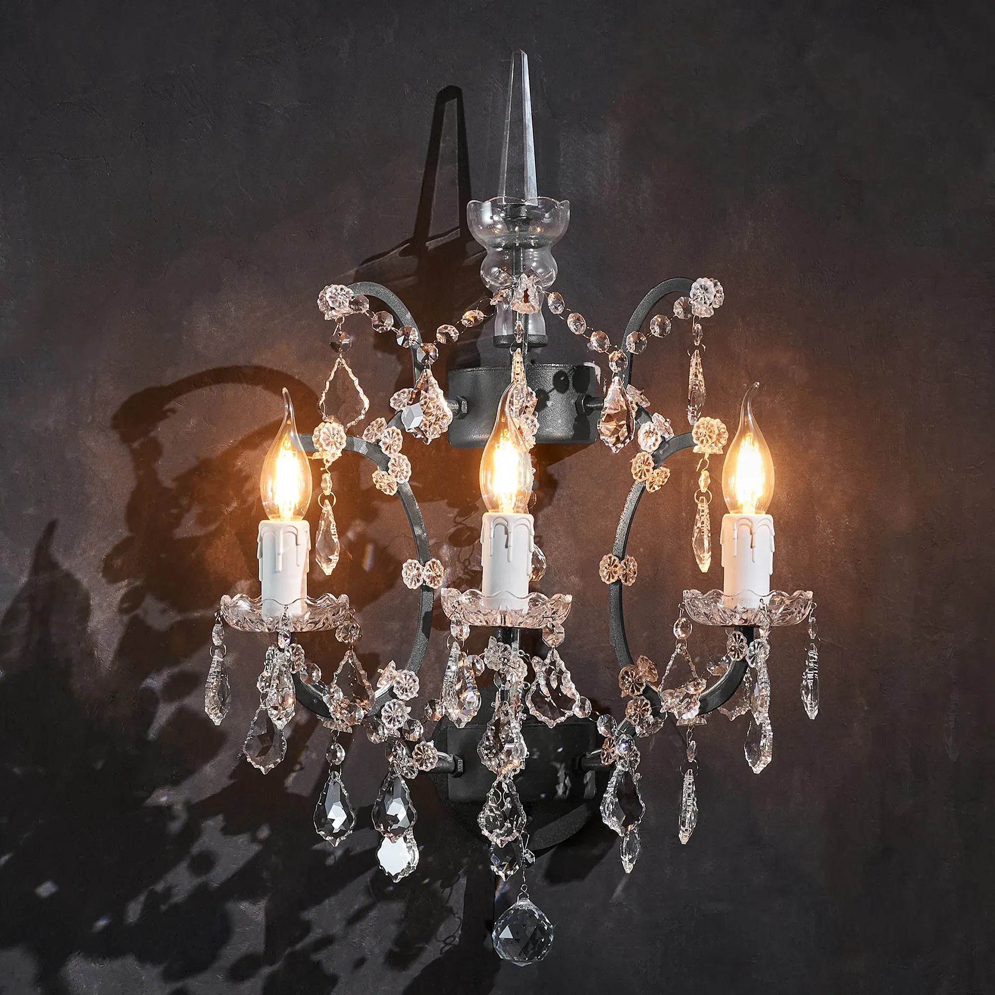 Timothy Oulton Crystal Sconce - Brown, Metal