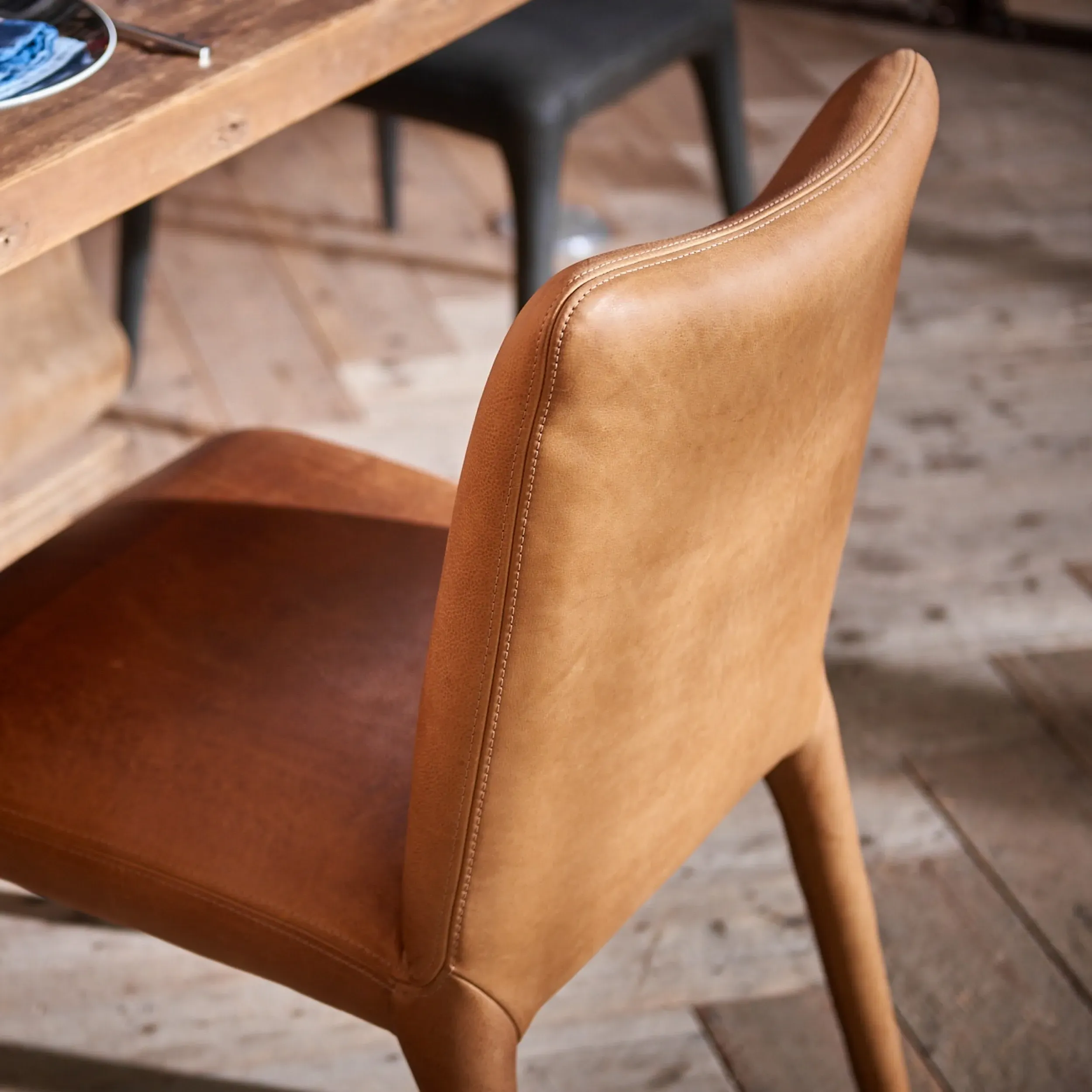 Timothy Oulton Fibi Dining Chair - Brown, Leather