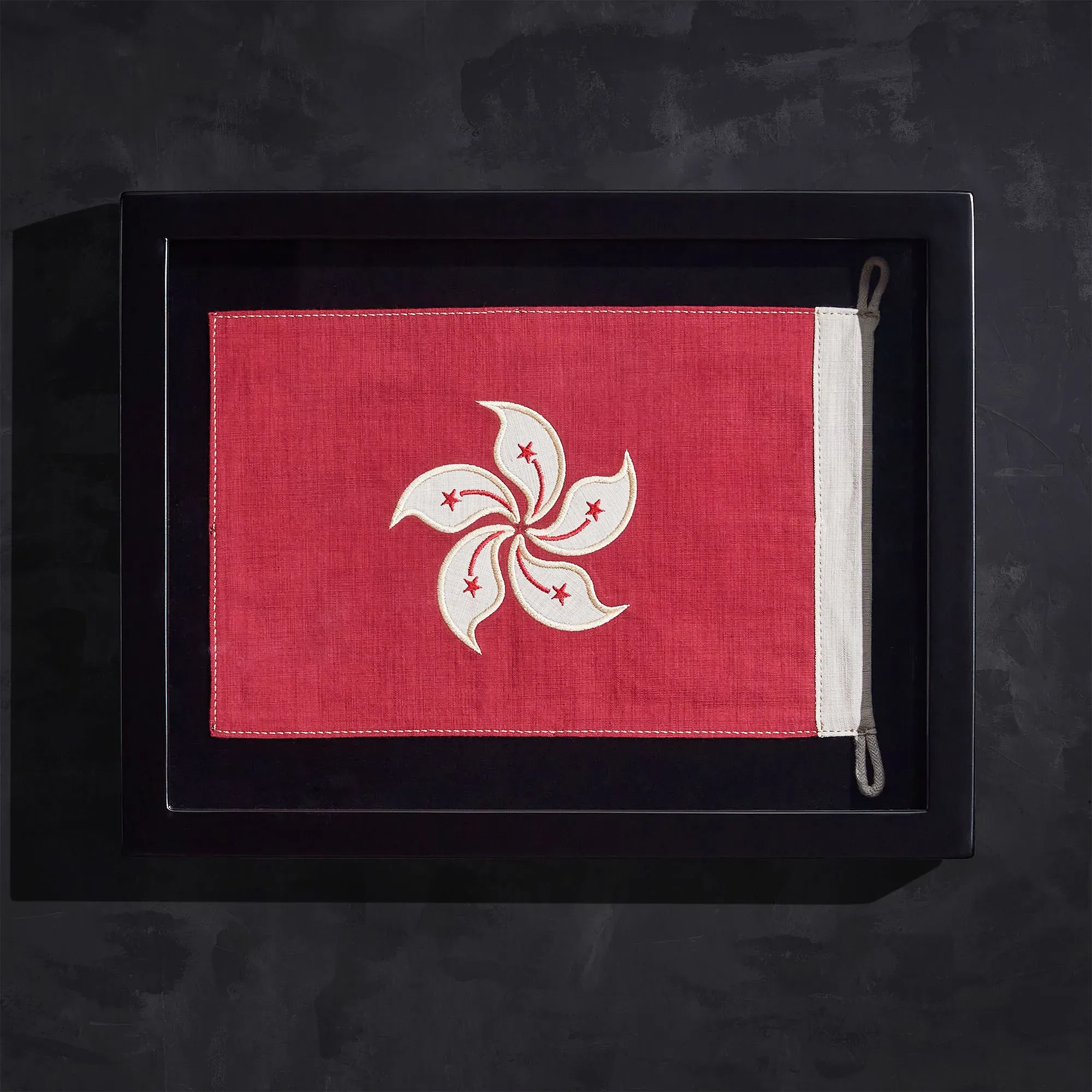 Timothy Oulton Flag Square Shadow Box Mini Print - Red, Wood