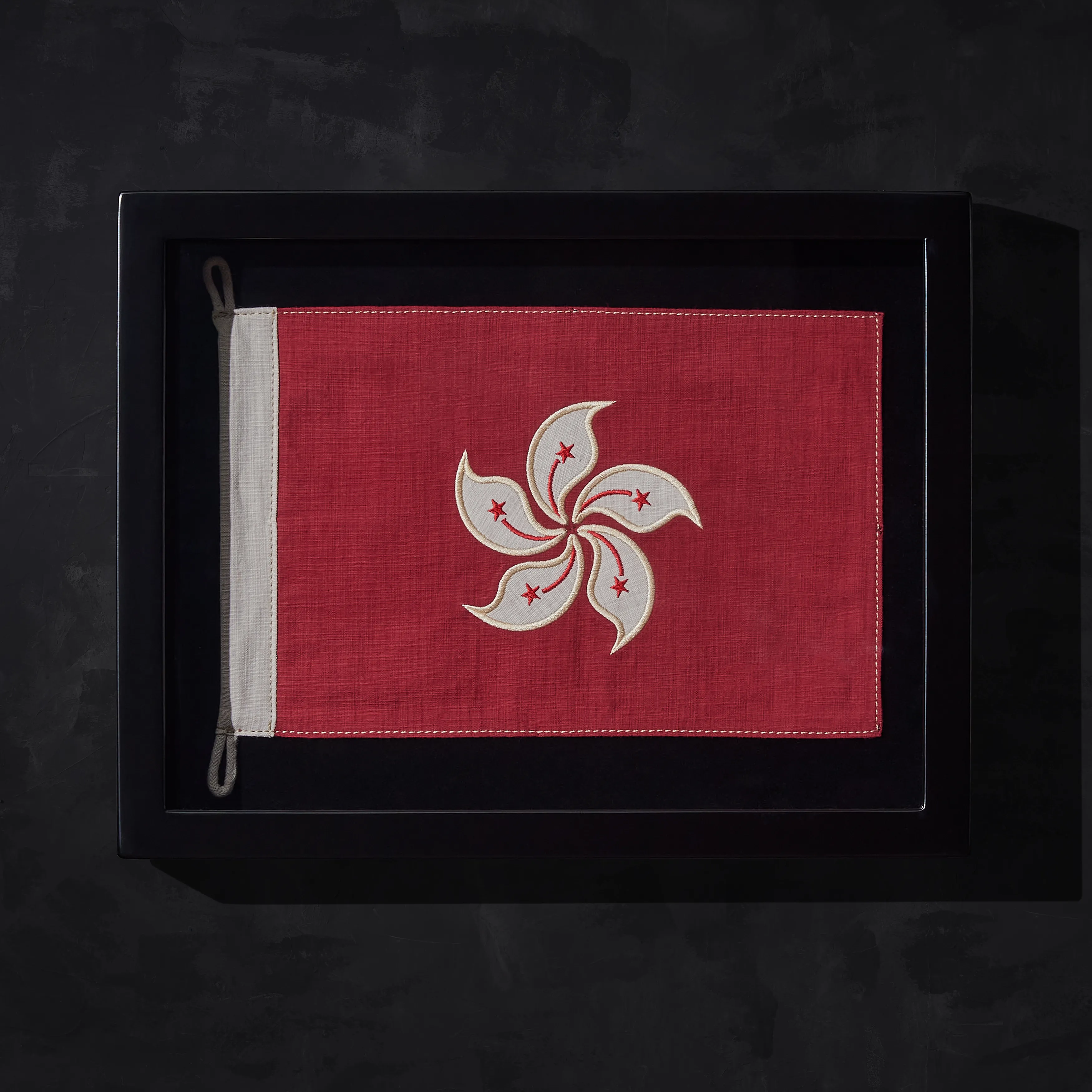 Timothy Oulton Flag Square Shadow Box Mini Print - Red, Wood