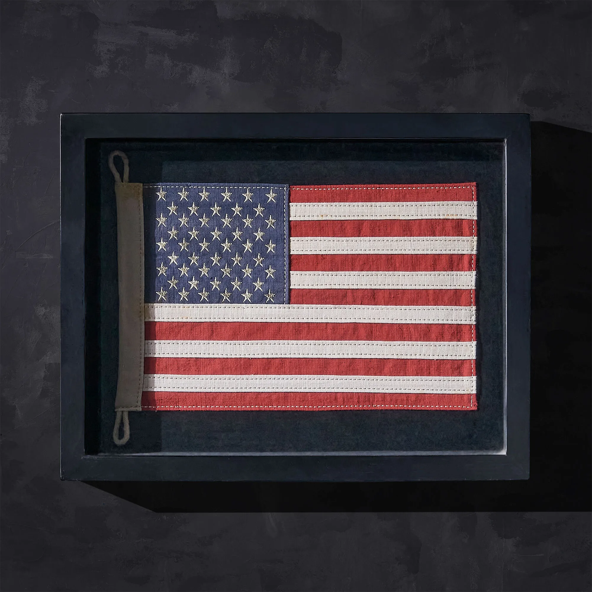 Timothy Oulton Flag Square Shadow Box Mini Print - Red, Wood