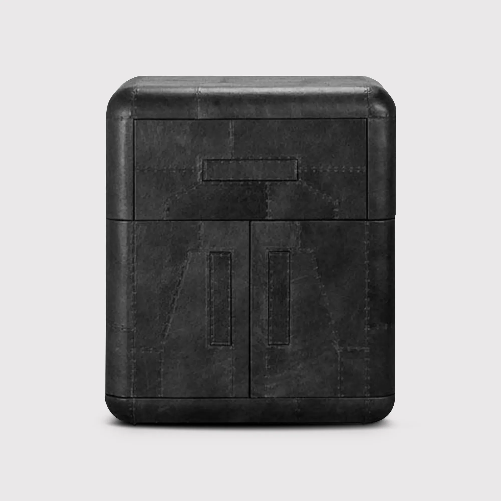 Timothy Oulton Hudson Small Bar Cabinet - Black, Leather image