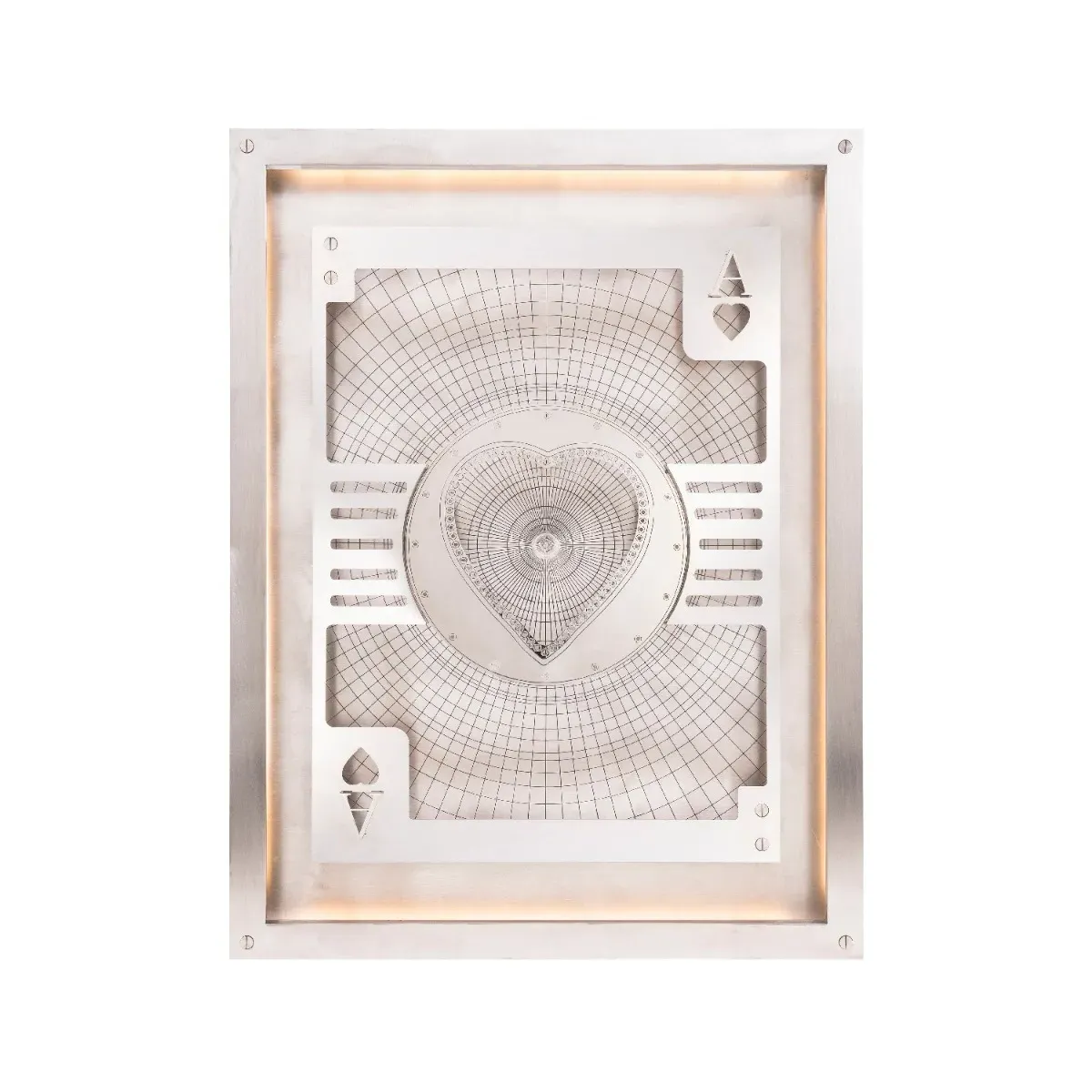 Timothy Oulton Hustle Ace Of Hearts Art Metal - Silver